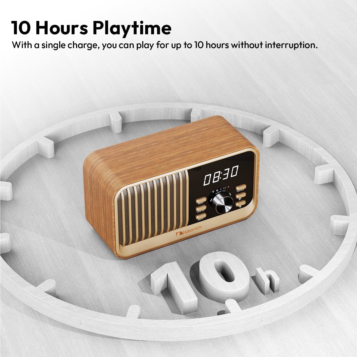 Nakamichi C80 Wireless Charging Radio Clock Speaker