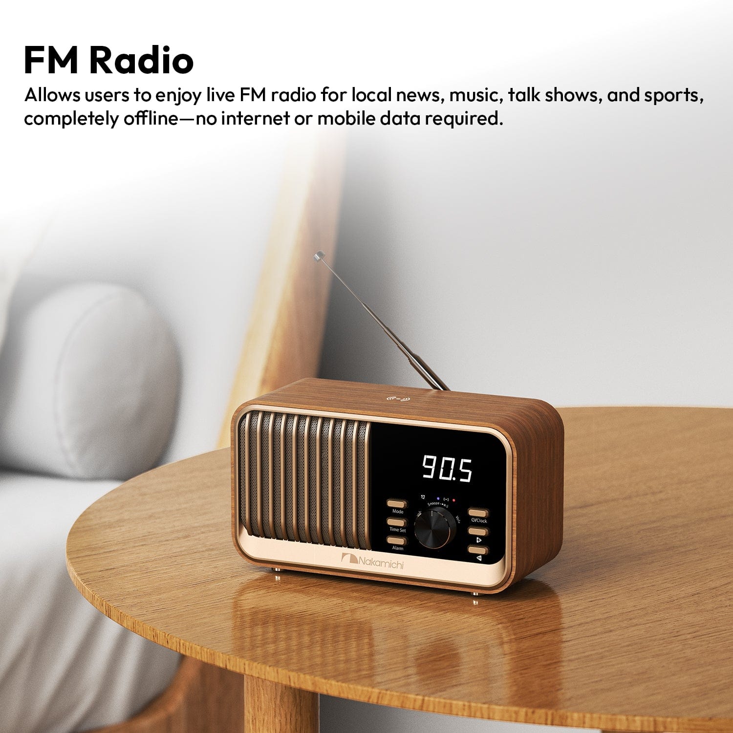 Nakamichi C80 Wireless Charging Radio Clock Speaker