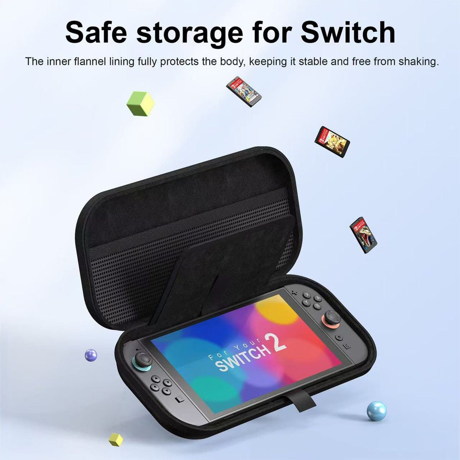 No Brand Carrying Case for Nintendo Switch 2 with Card Slots & Screen Protector