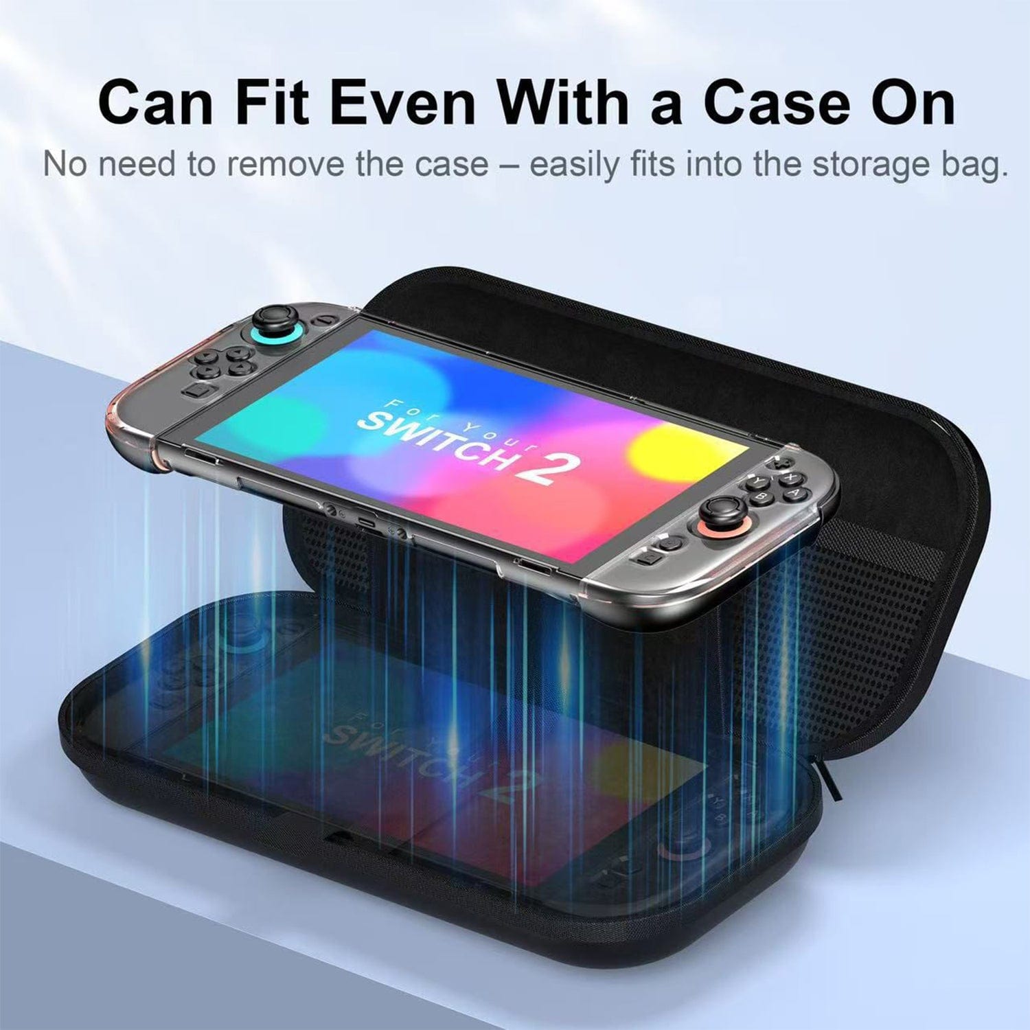 No Brand Carrying Case for Nintendo Switch 2 with Card Slots & Screen Protector