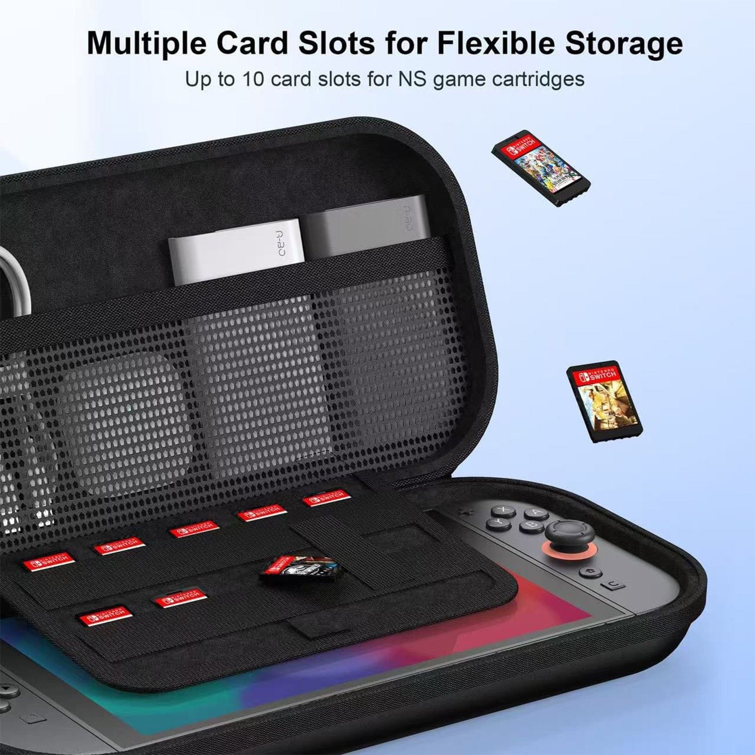 No Brand Carrying Case for Nintendo Switch 2 with Card Slots & Screen Protector