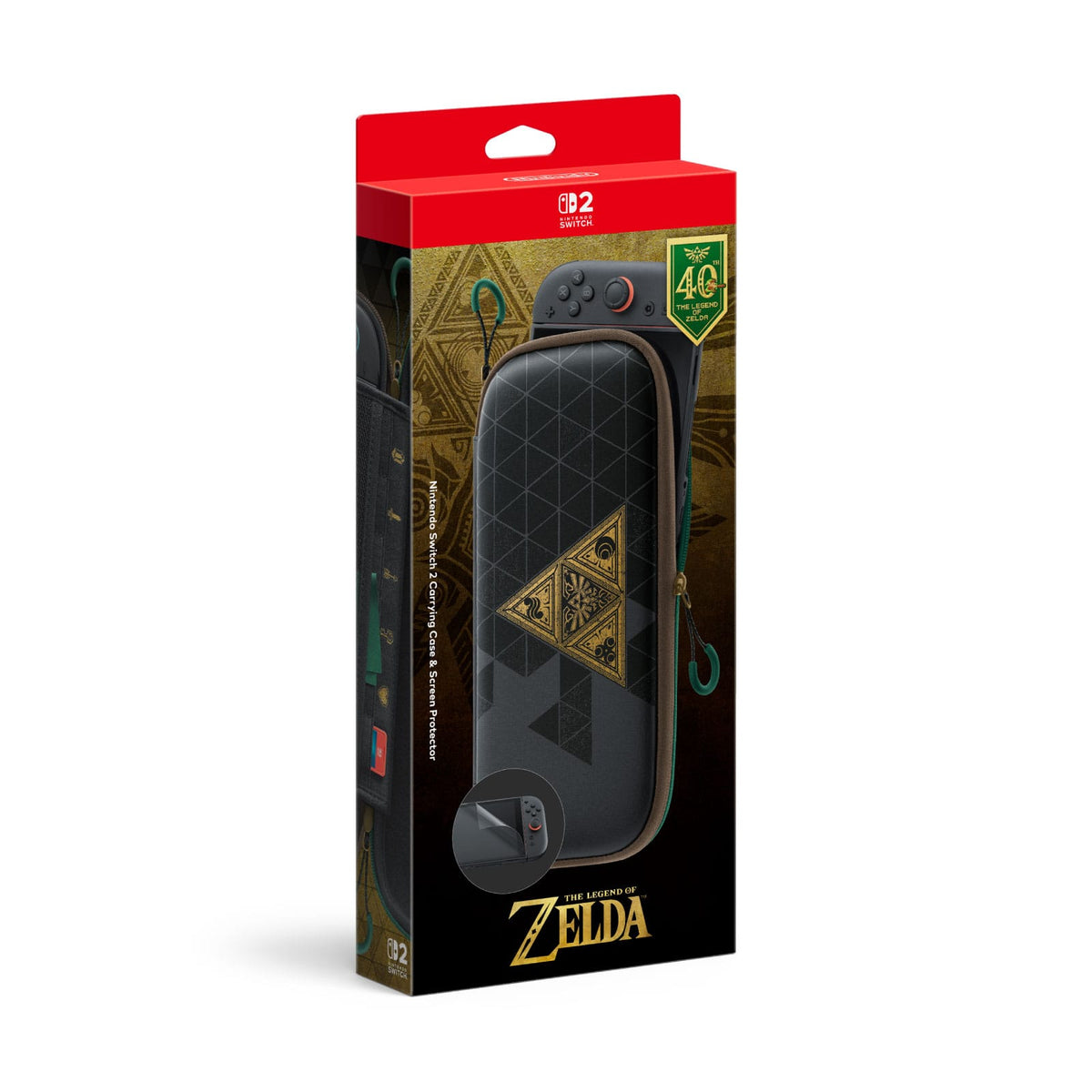[PRE-ORDER] Nintendo Switch 2 Carrying Case & Screen Protector | The Legend of Zelda 40th Anniversary Edition (Ships from 29th Oct)
