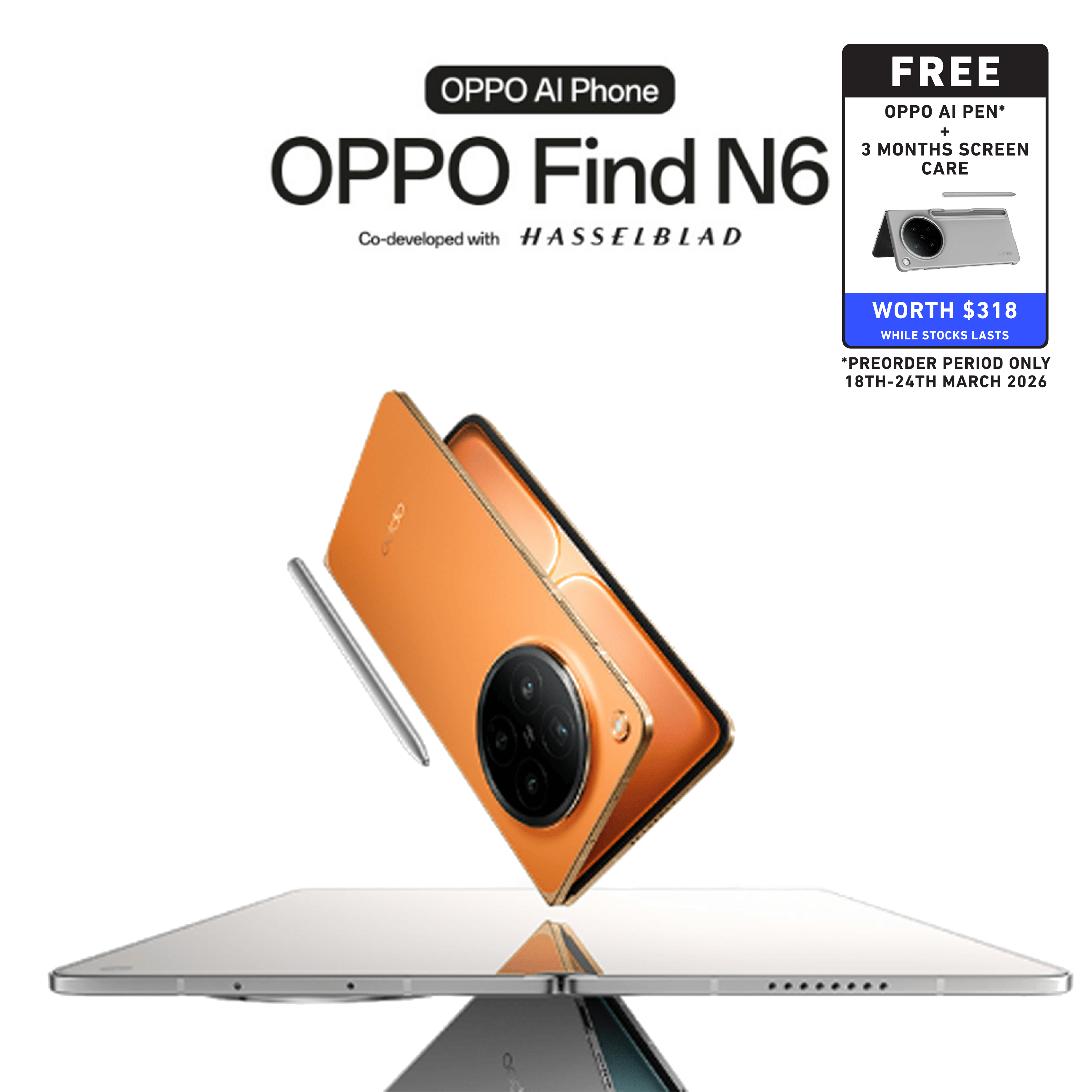 [PRE-ORDER] OPPO Find N6 Smartphone [Ships from 25 Mar 2026]