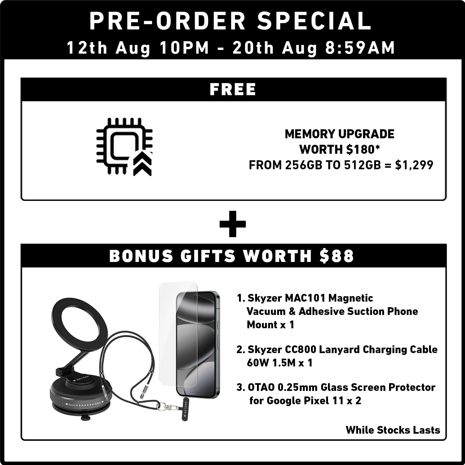 [PRE-ORDER] Google Pixel 11 Smartphone (Ships from 20th Aug)