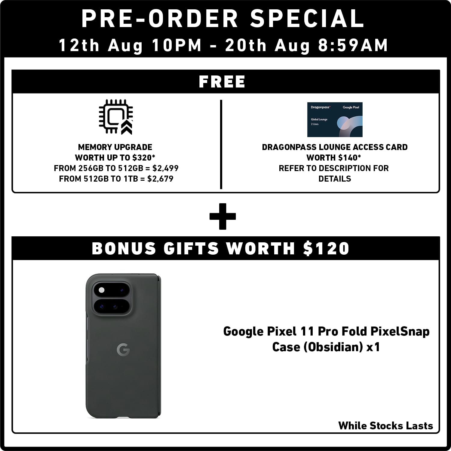 [PRE-ORDER] Google Pixel 11 Pro Fold Smartphone (Ships from 20th Aug)