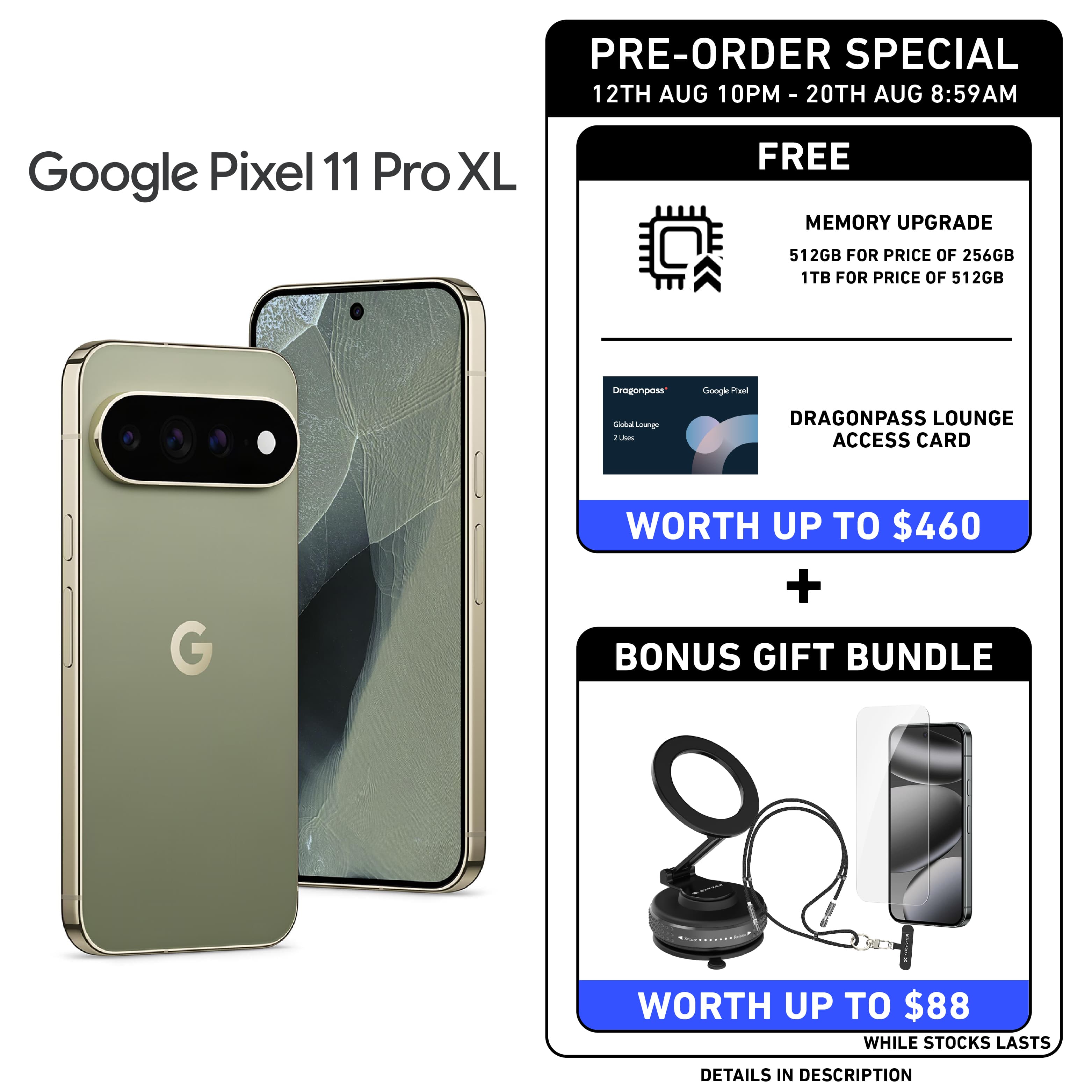 [PRE-ORDER] Google Pixel 11 Pro XL Smartphone (Ships from 20th Aug)