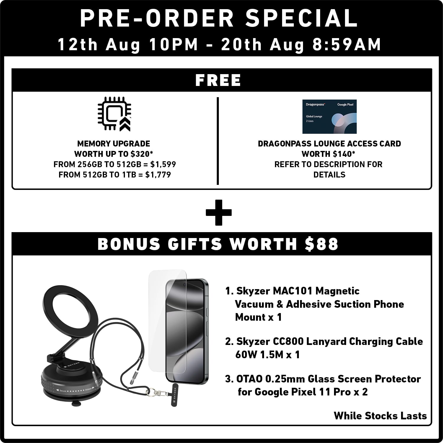 [PRE-ORDER] Google Pixel 11 Pro Smartphone (Ships from 20th Aug)