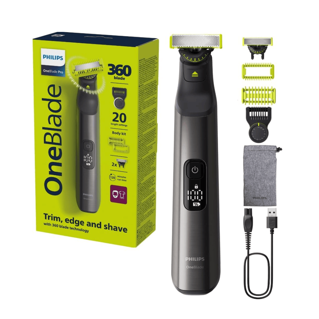 Philips QP6552/15 OneBlade Pro 360 Face And Body Trimmer