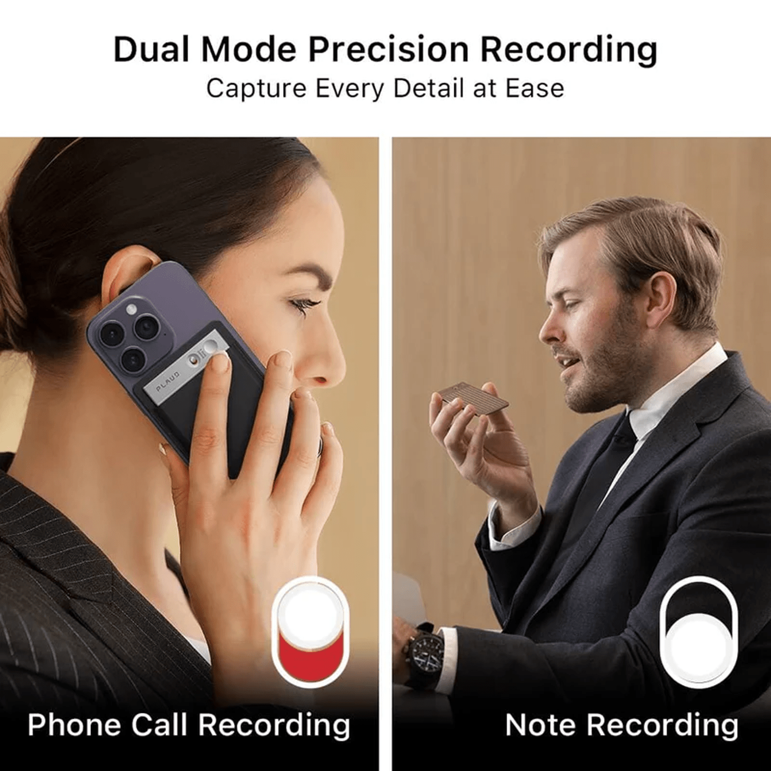 PLAUD.AI Plaud Note AI Voice Recorder with Black Magnetic Case