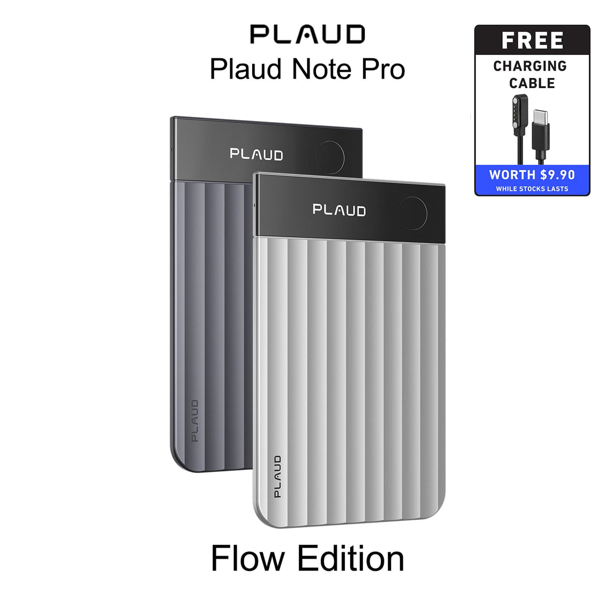 PLAUD.AI Plaud Note Pro Flow Edition - Smart AI Note Taker with Black Magnetic Case