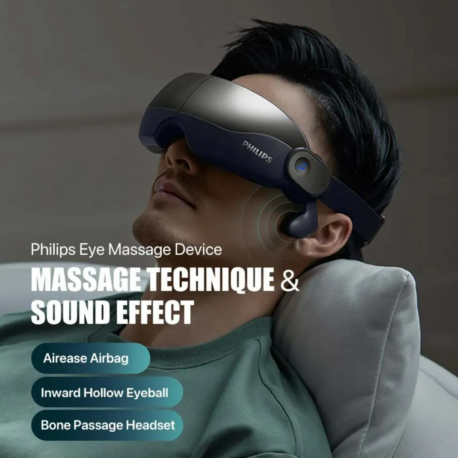 Philips PPM2702 Eye Mask Massager with Bone Conduction Music System