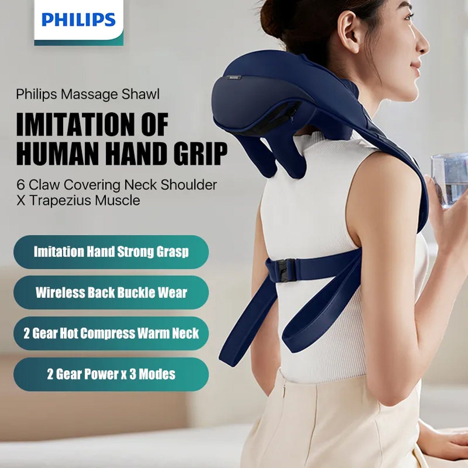 Philips PPM3522 Massage Shawl Neck Massager