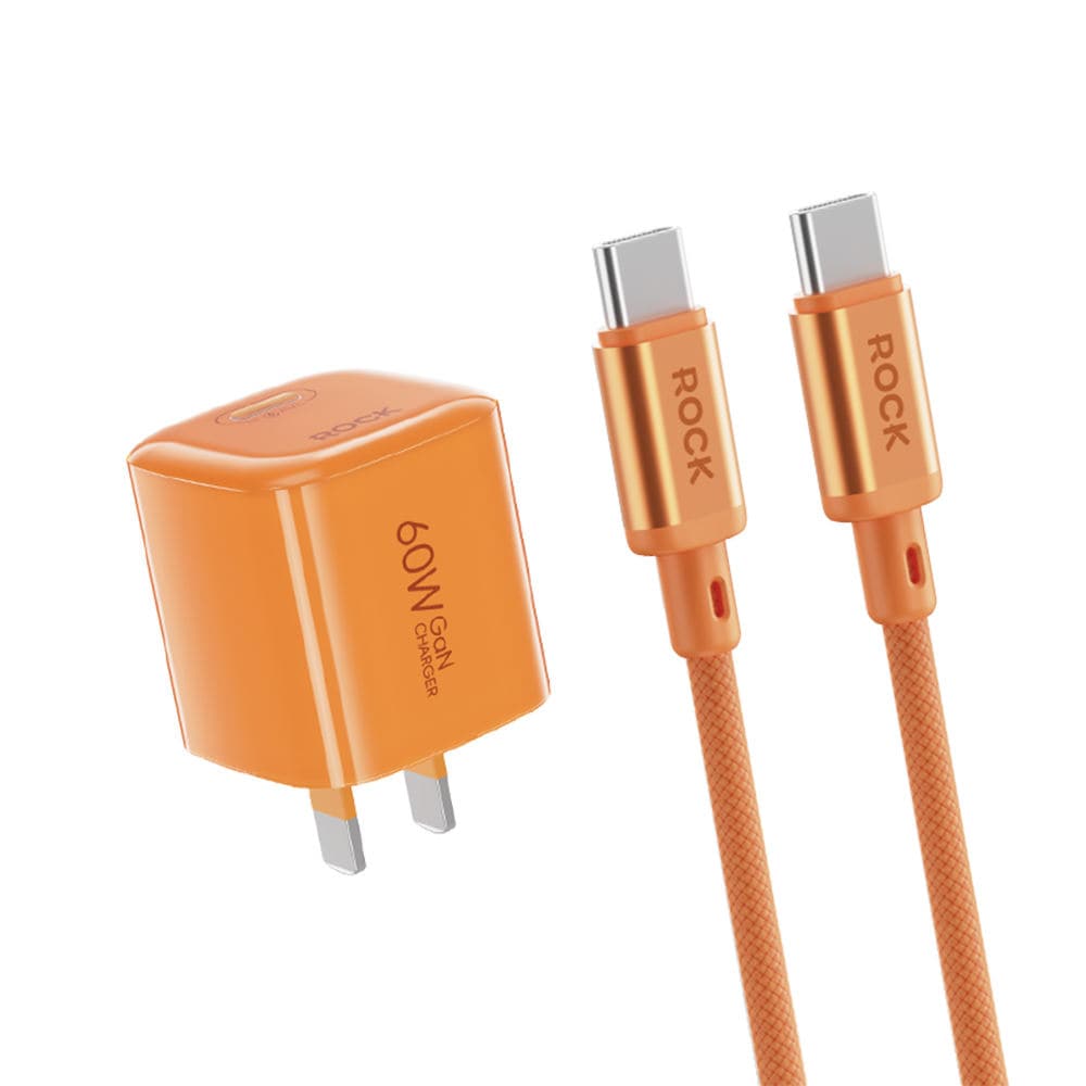 ROCK T89 GaN PD 60W Charger With Type-C Fast Charging Cable