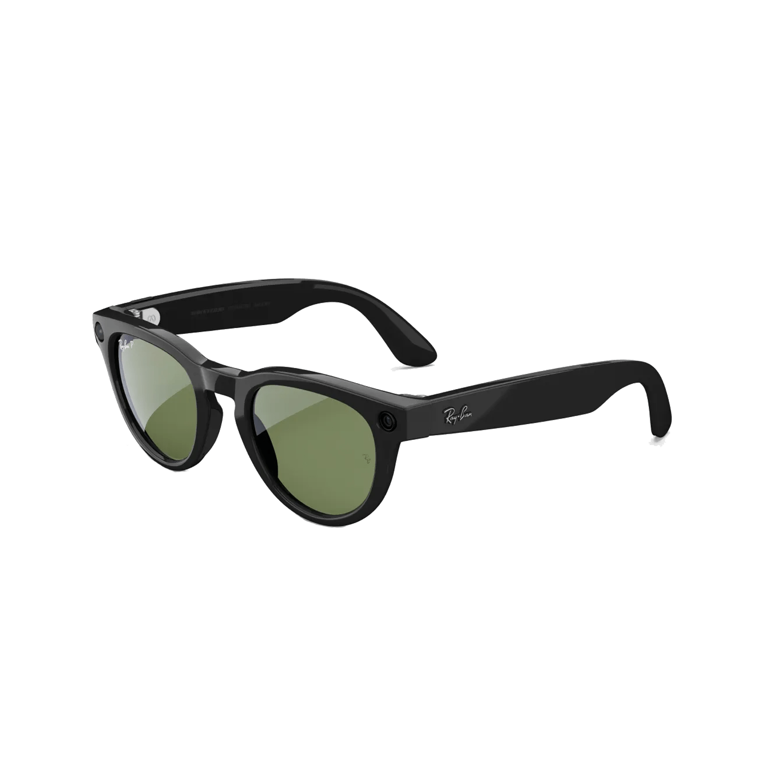 Ray-ban Meta Headliner Smart Glasses | Shiny Black Frame with Polarized Green Lens