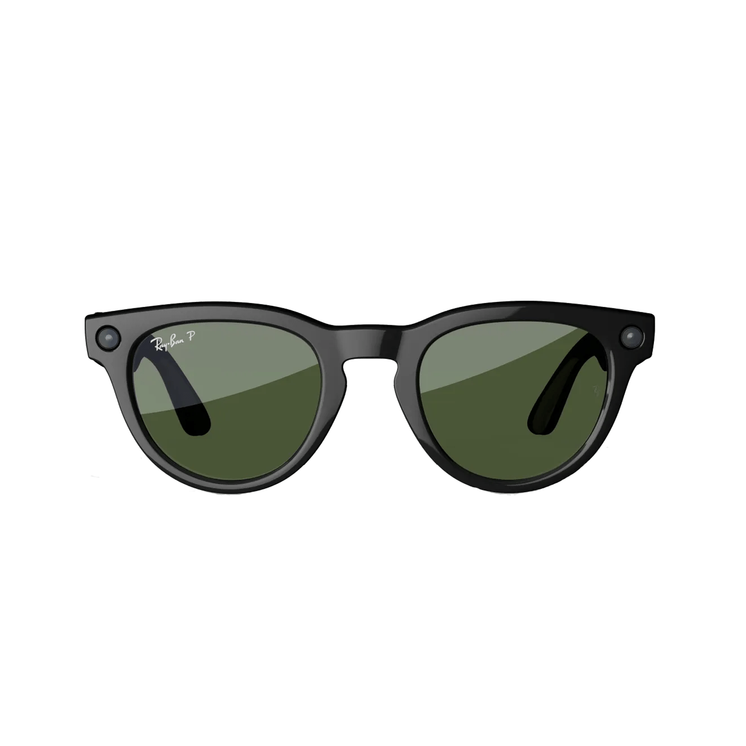 Ray-ban Meta Headliner Smart Glasses | Shiny Black Frame with Polarized Green Lens