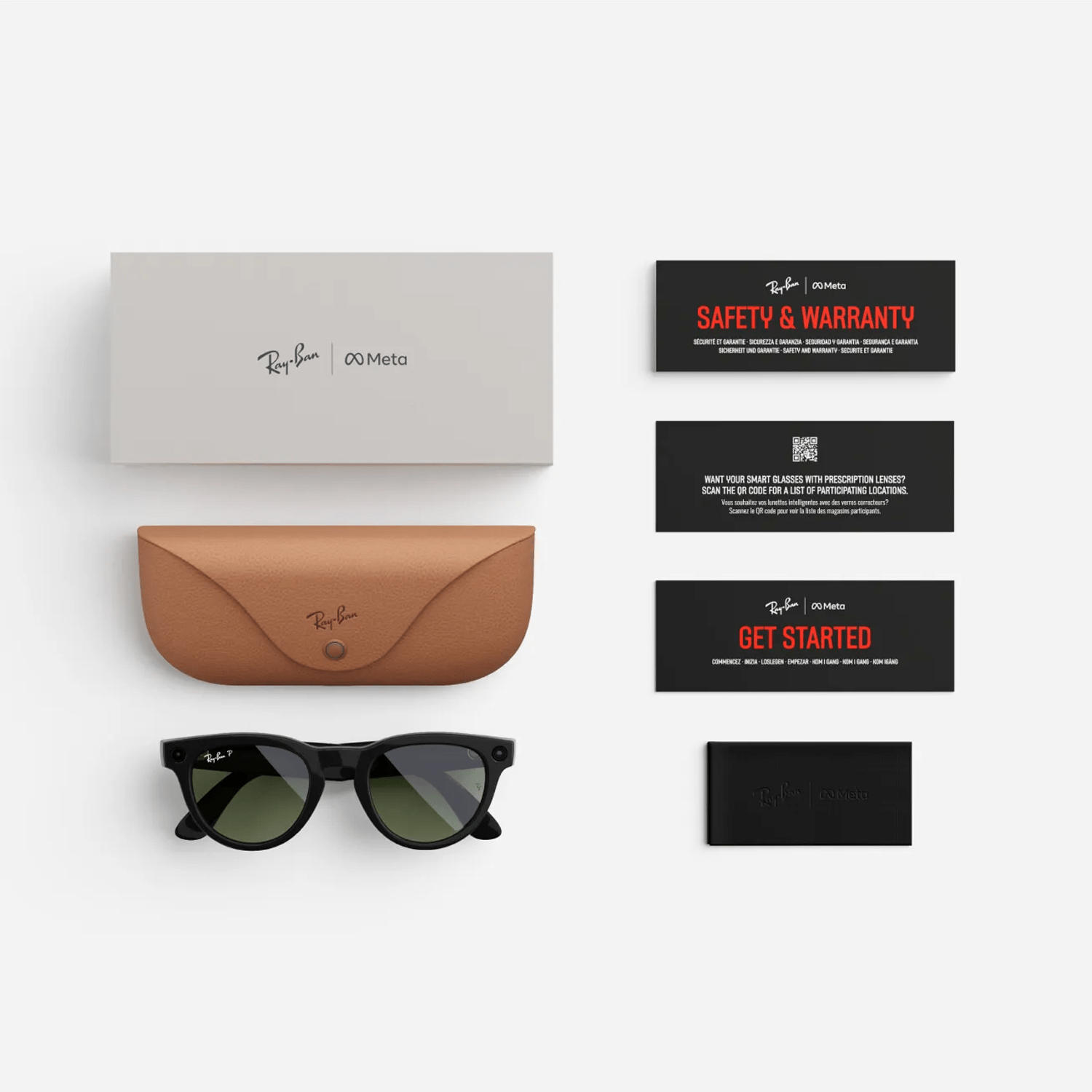 Ray-ban Meta Skyler Smart Glasses | Shiny Black Frame with Polarized Green Lens
