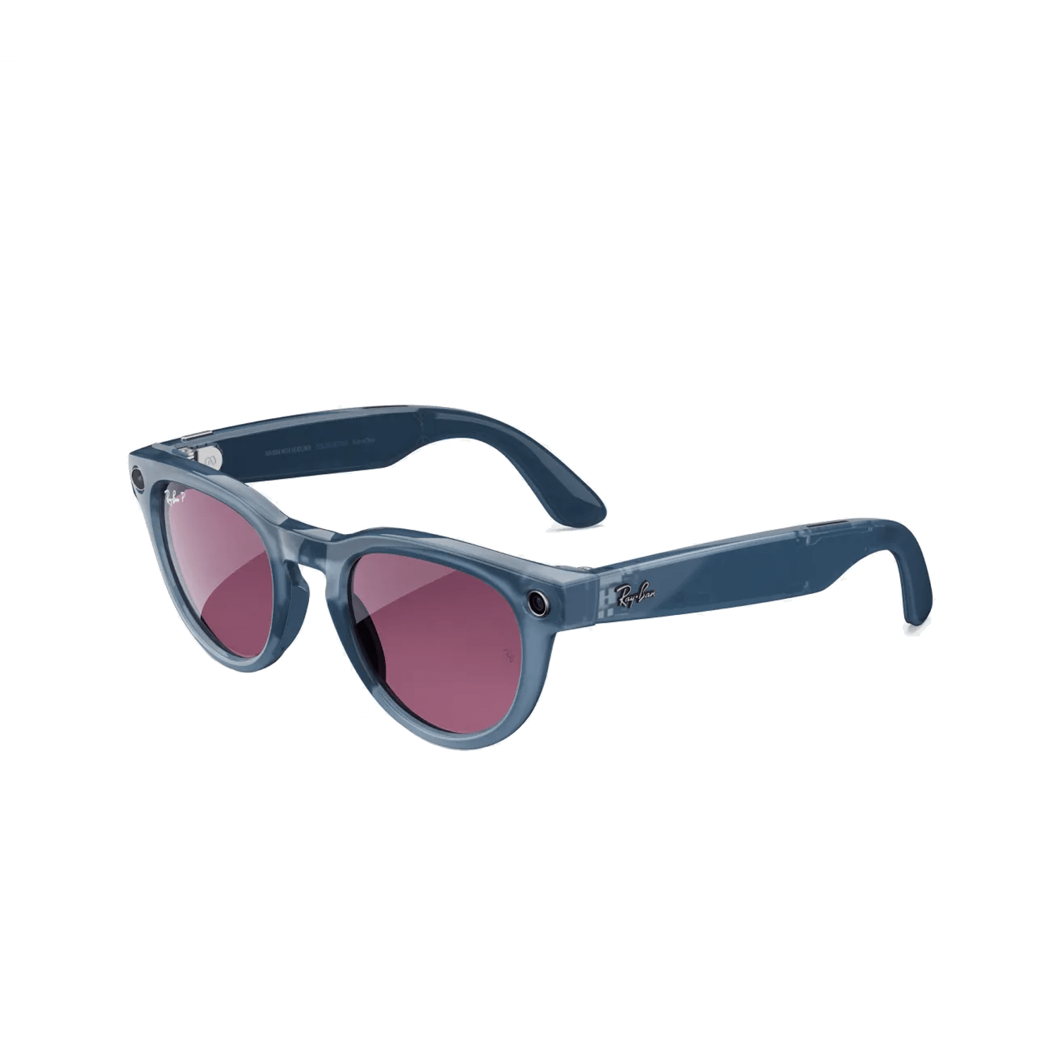 Ray-ban Meta Headliner Smart Glasses | Shiny Jeans Transparent Frame with Polarized Dusty Red Lens