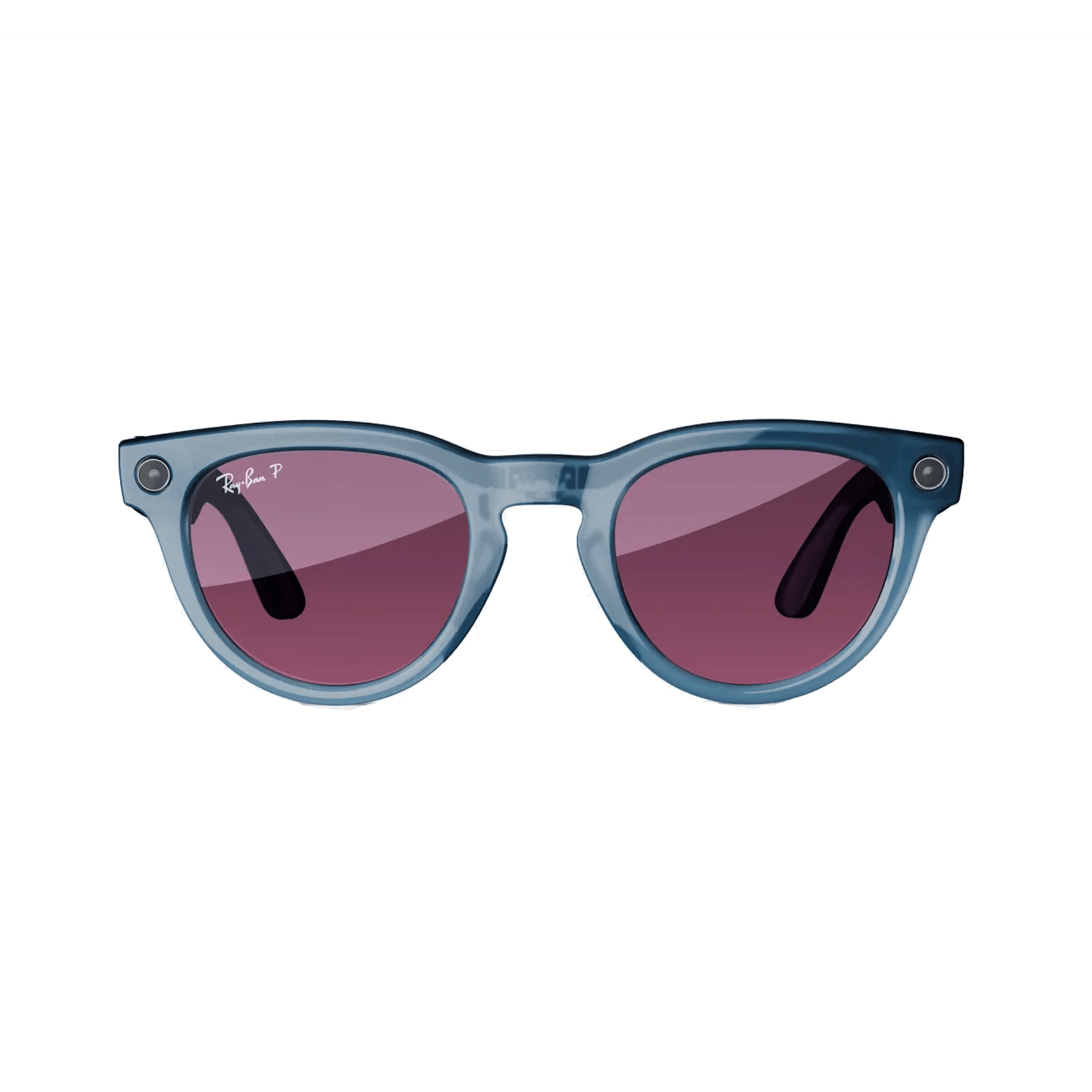 Ray-ban Meta Headliner Smart Glasses | Shiny Jeans Transparent Frame with Polarized Dusty Red Lens