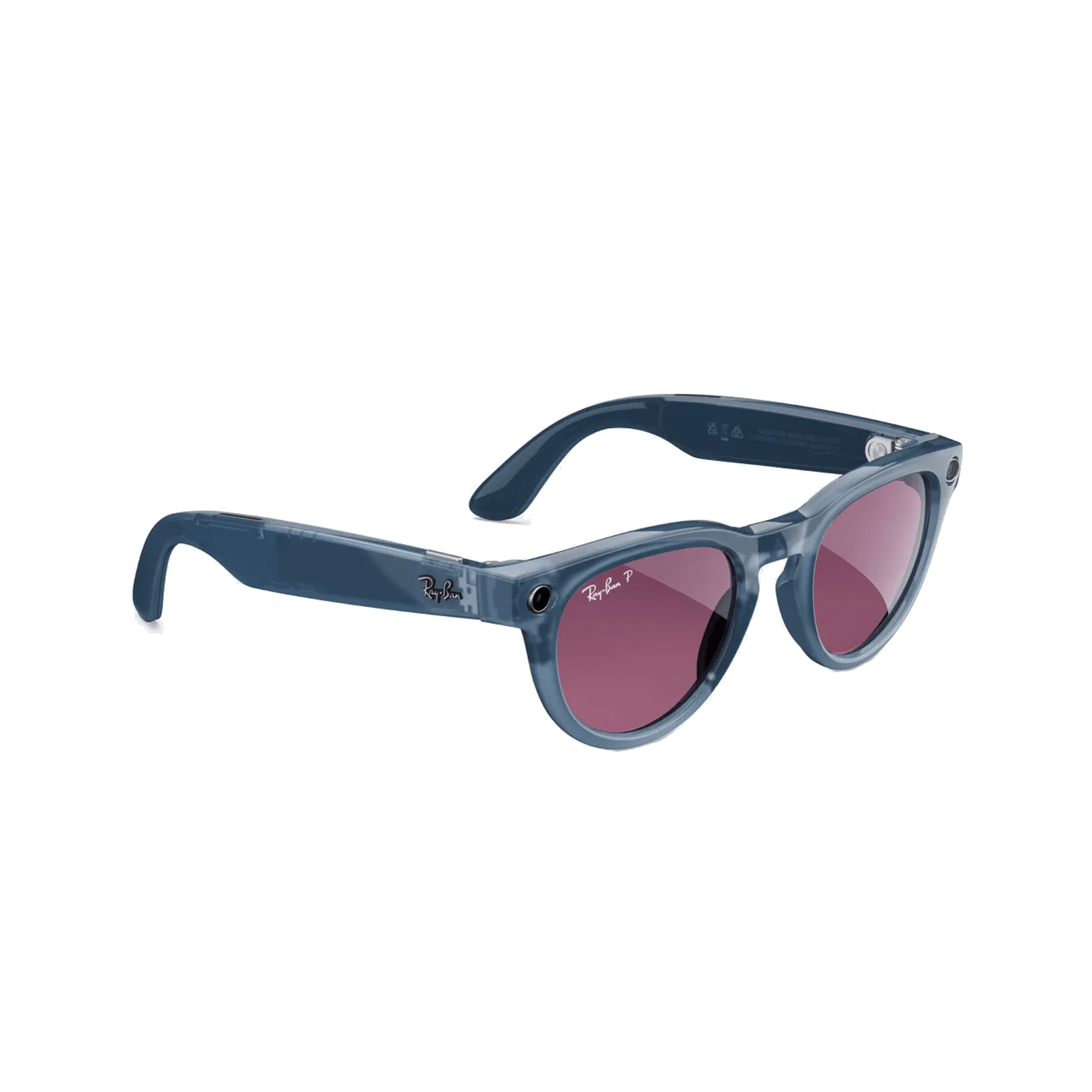 Ray-ban Meta Headliner Smart Glasses | Shiny Jeans Transparent Frame with Polarized Dusty Red Lens