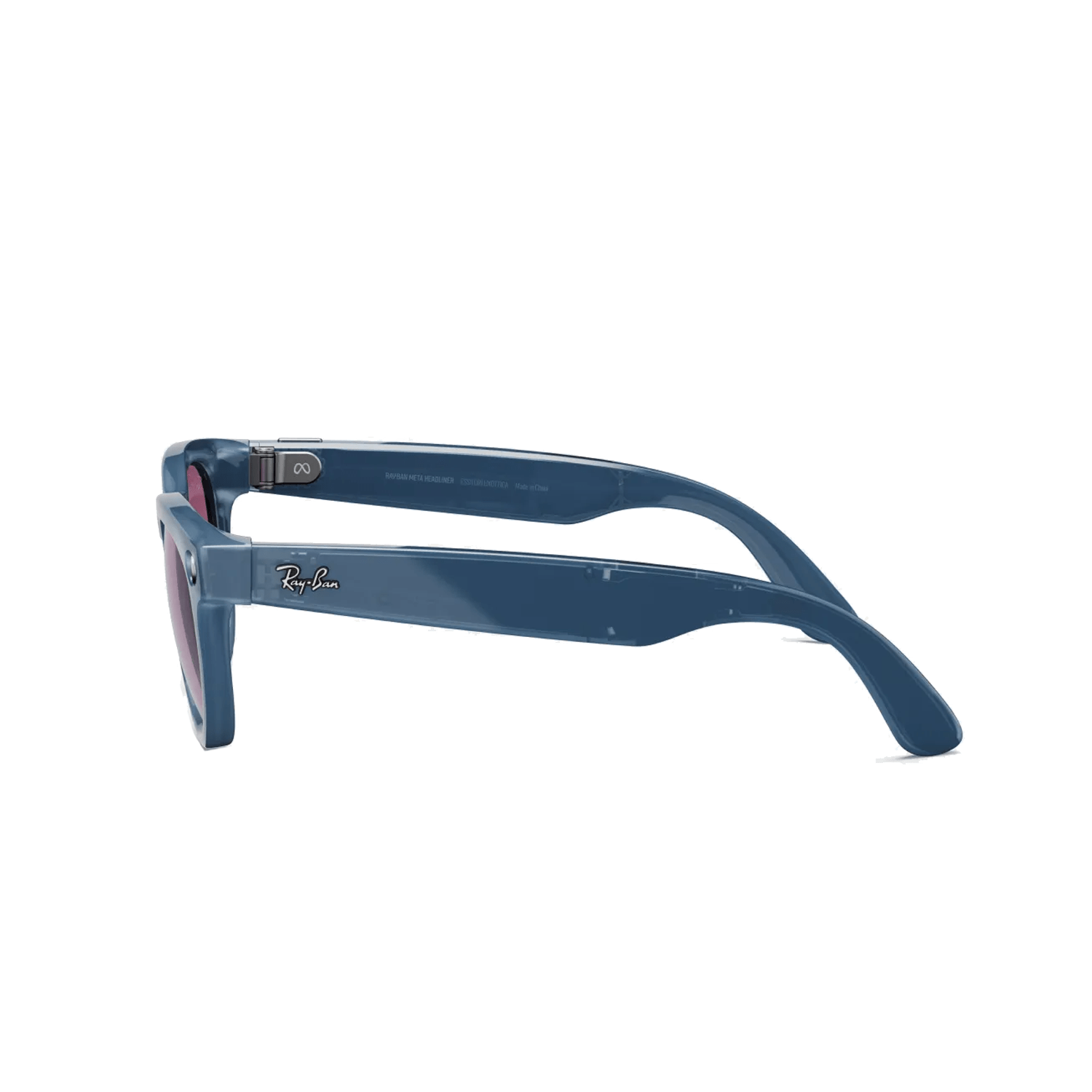 Ray-ban Meta Headliner Smart Glasses | Shiny Jeans Transparent Frame with Polarized Dusty Red Lens