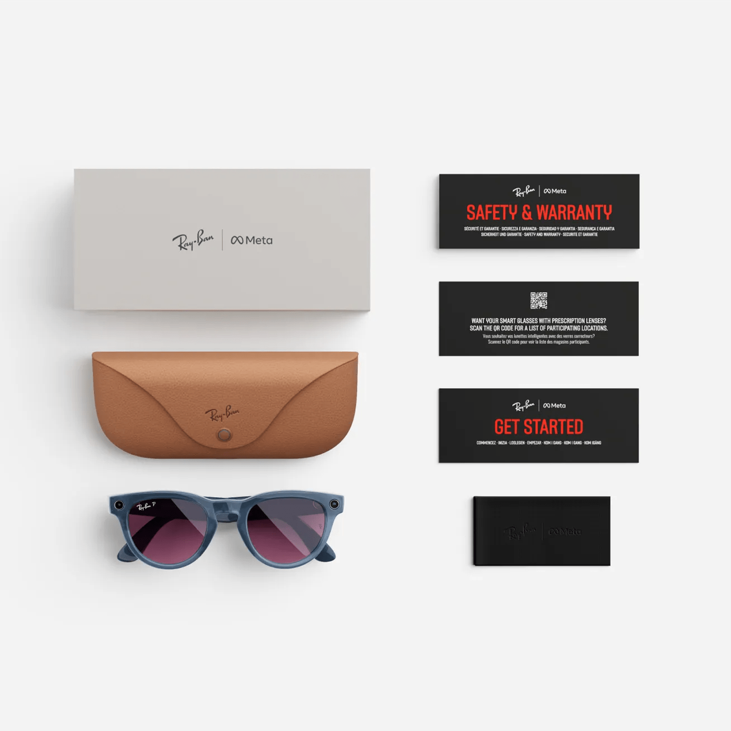 Ray-ban Meta Headliner Smart Glasses | Shiny Jeans Transparent Frame with Polarized Dusty Red Lens