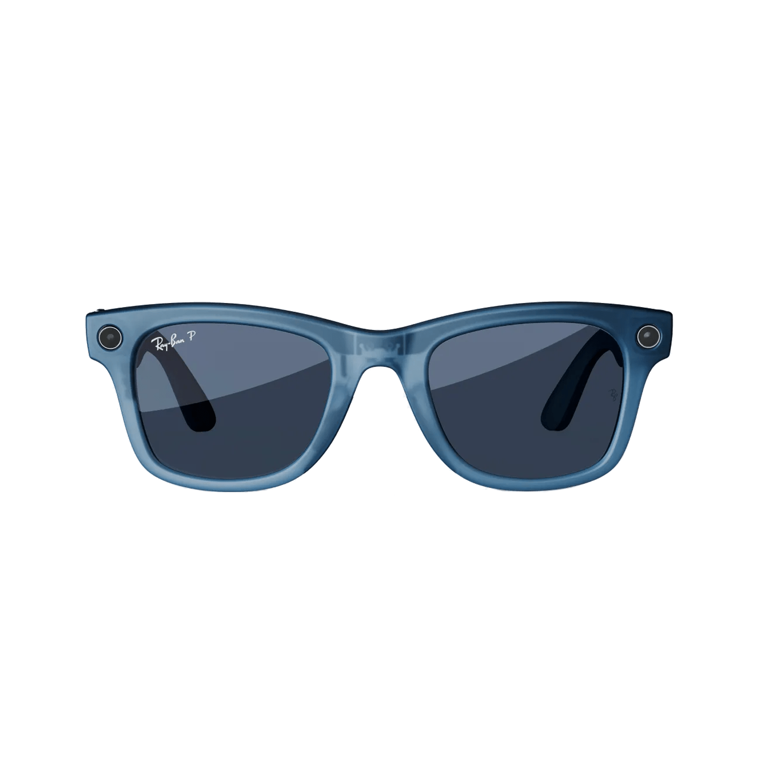 Ray-ban Meta Wayfarer Smart Glasses | Matte Jeans Transparent Frame with Polarized Dusty Blue Lens