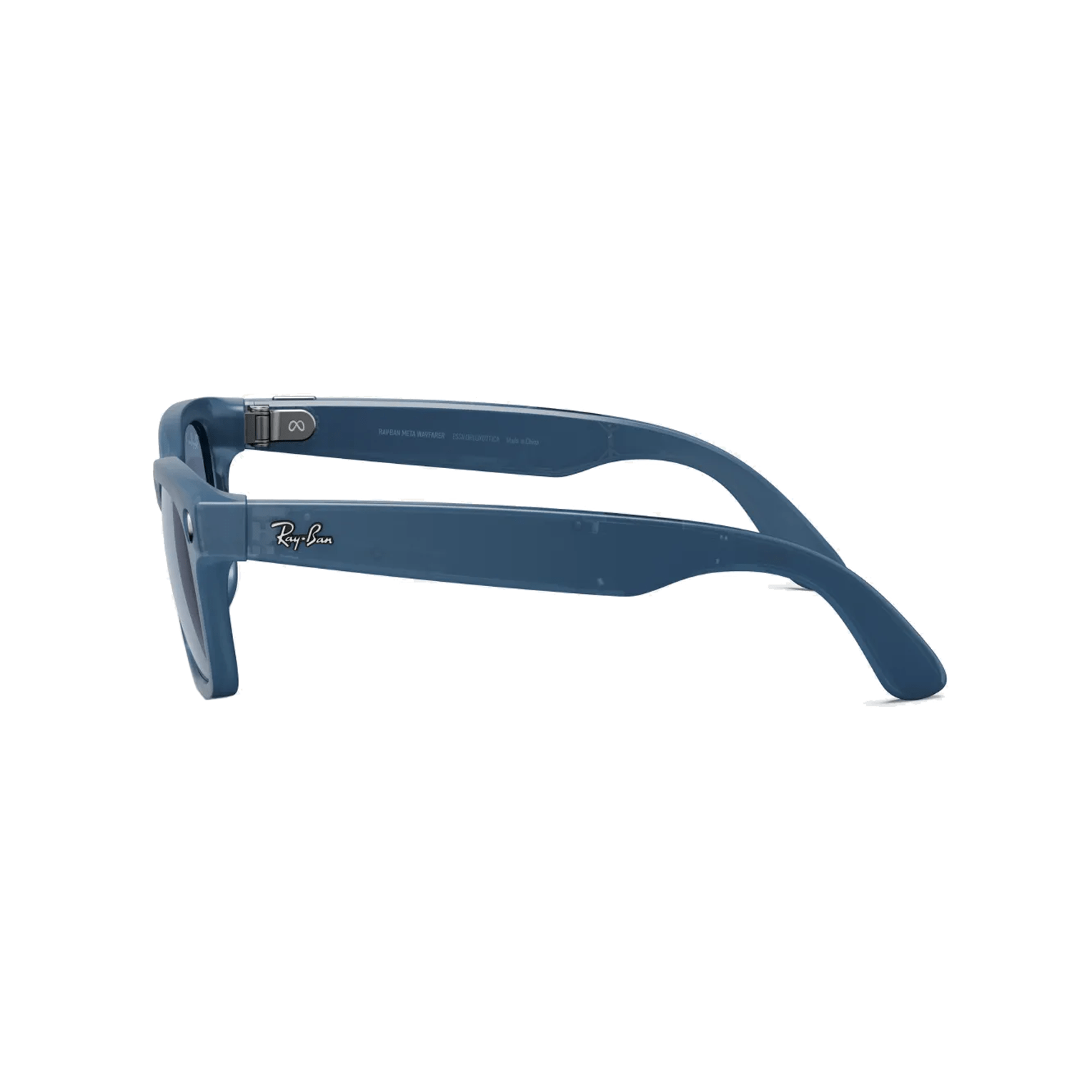 Ray-ban Meta Wayfarer Smart Glasses | Matte Jeans Transparent Frame with Polarized Dusty Blue Lens