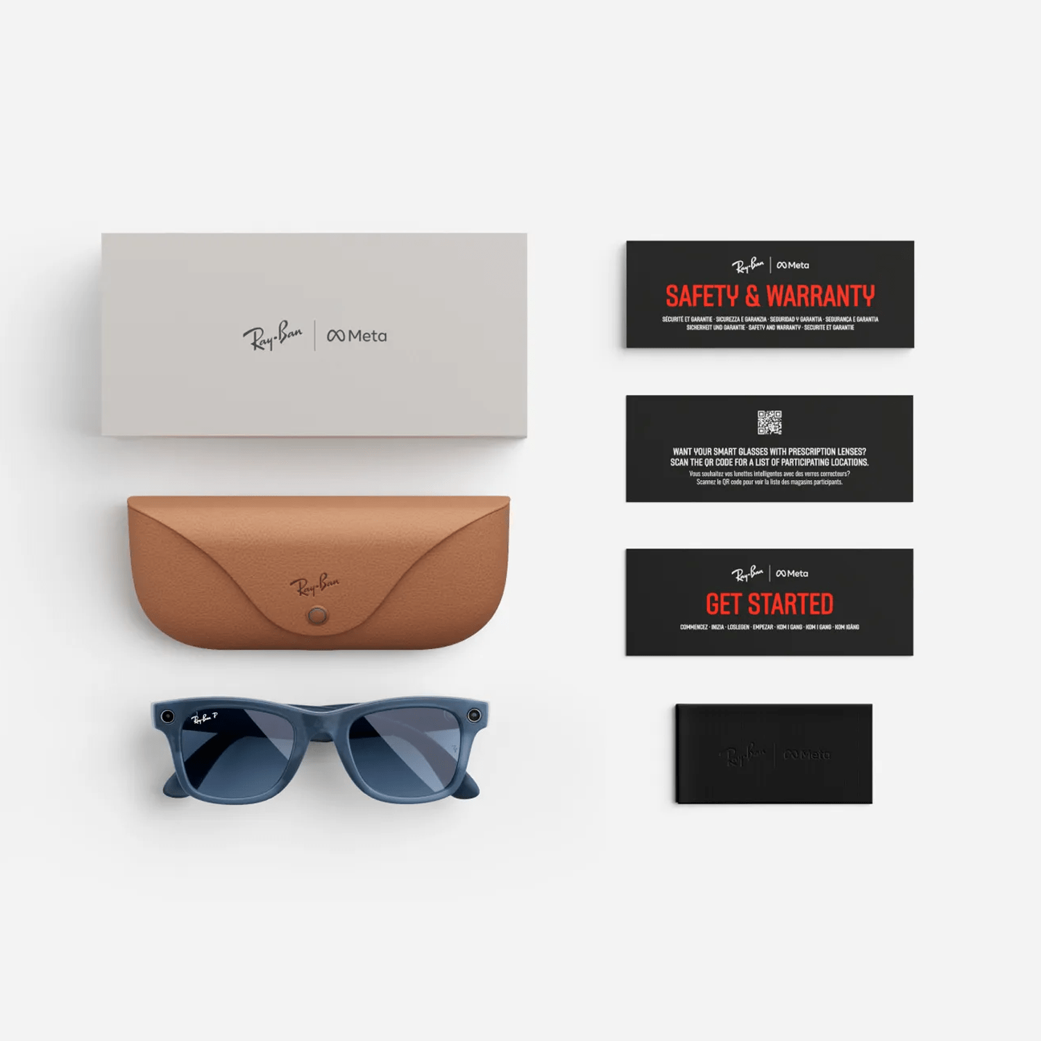Ray-ban Meta Wayfarer Smart Glasses | Matte Jeans Transparent Frame with Polarized Dusty Blue Lens
