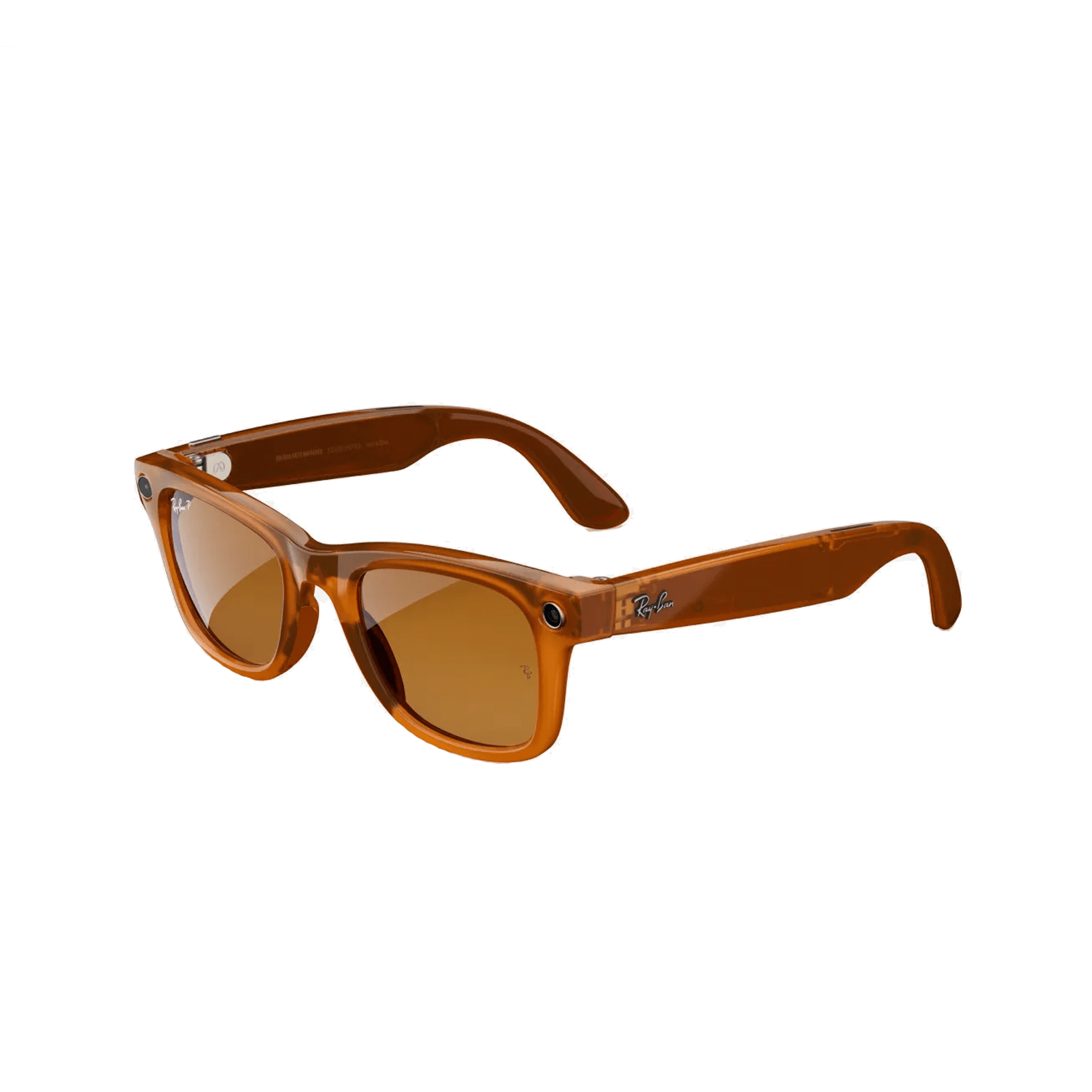 Ray-ban Meta Wayfarer Smart Glasses | Shiny Caramel Transparent Frame with Polarized Brown Lens