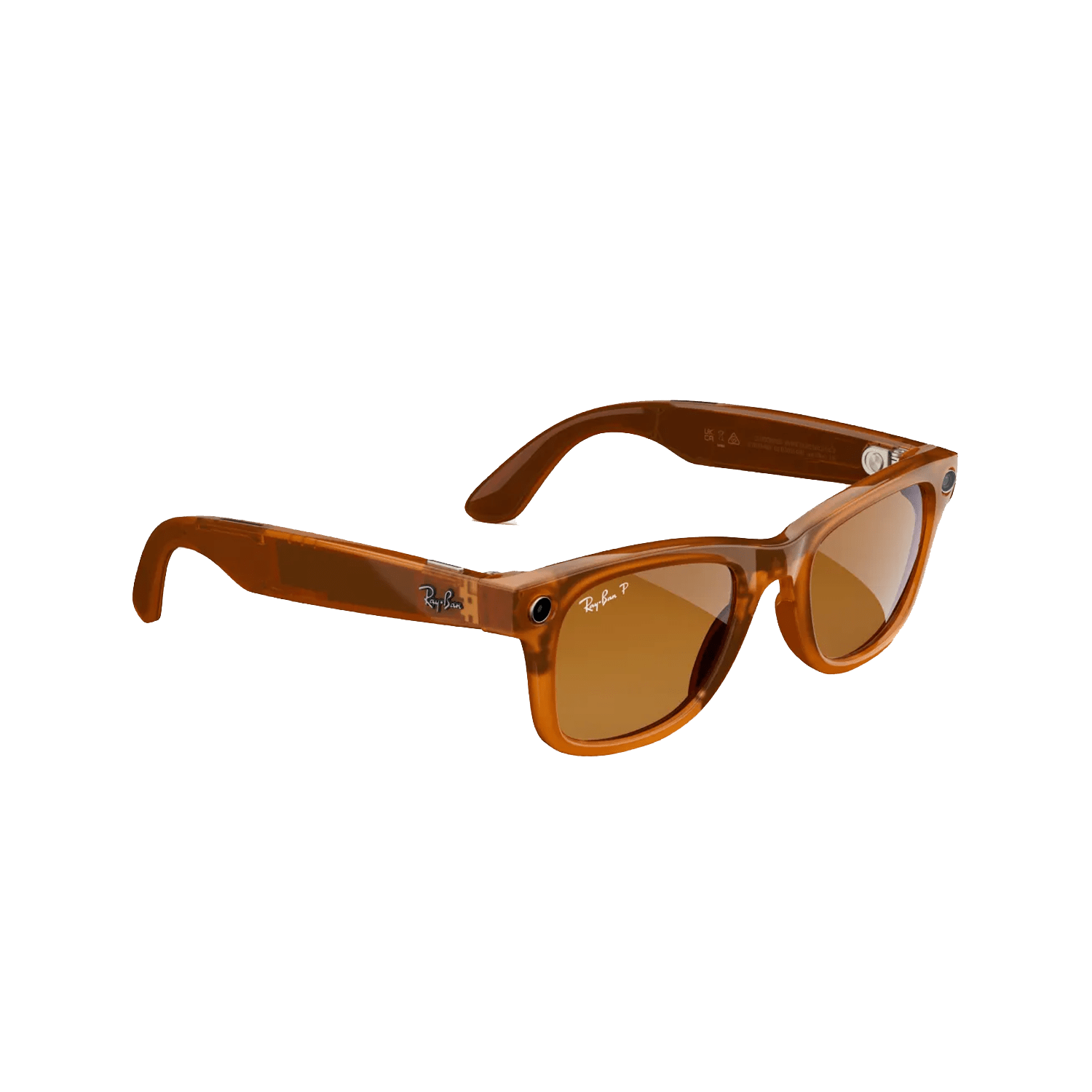 Ray-ban Meta Wayfarer Smart Glasses | Shiny Caramel Transparent Frame with Polarized Brown Lens