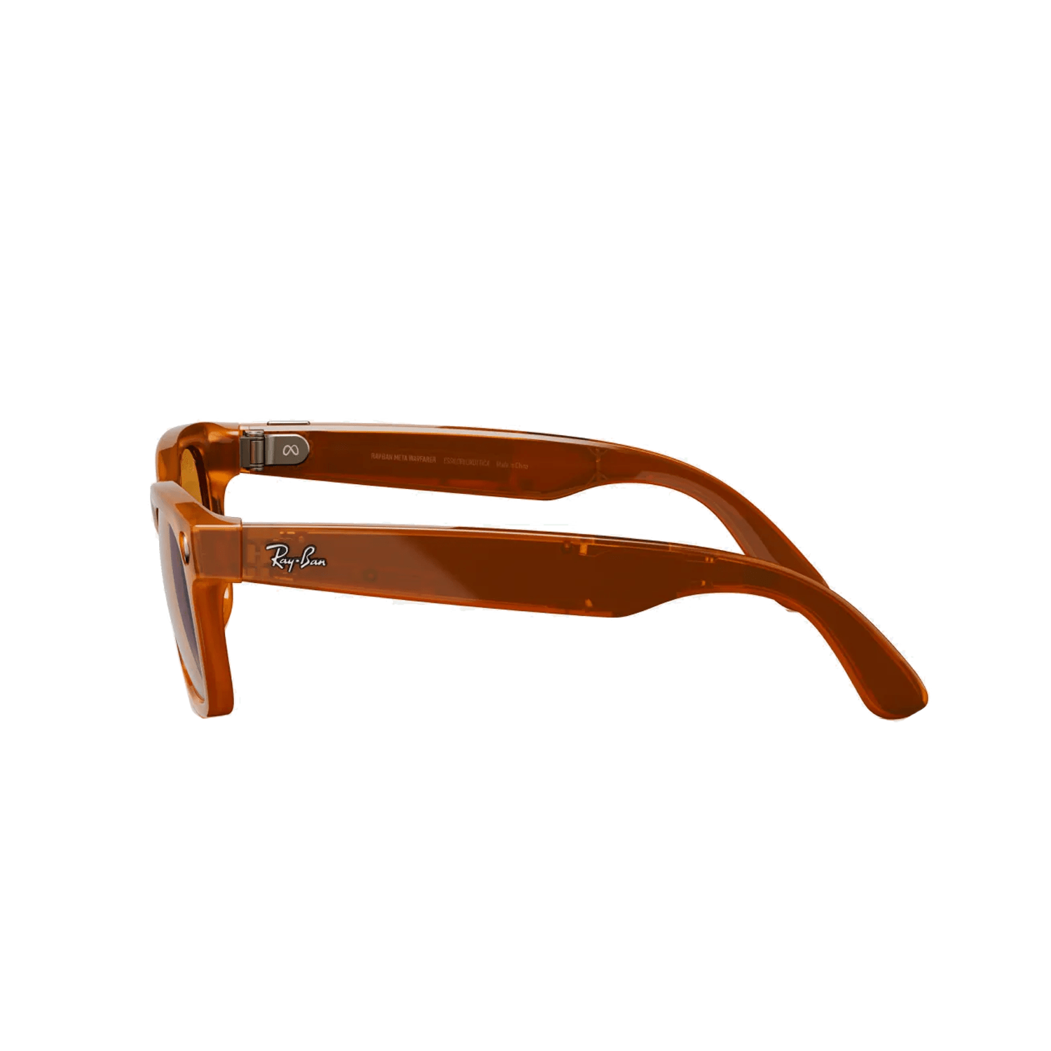 Ray-ban Meta Wayfarer Smart Glasses | Shiny Caramel Transparent Frame with Polarized Brown Lens