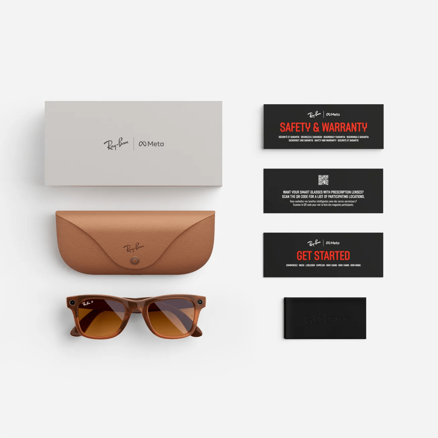 Ray-ban Meta Wayfarer Smart Glasses | Shiny Caramel Transparent Frame with Polarized Brown Lens