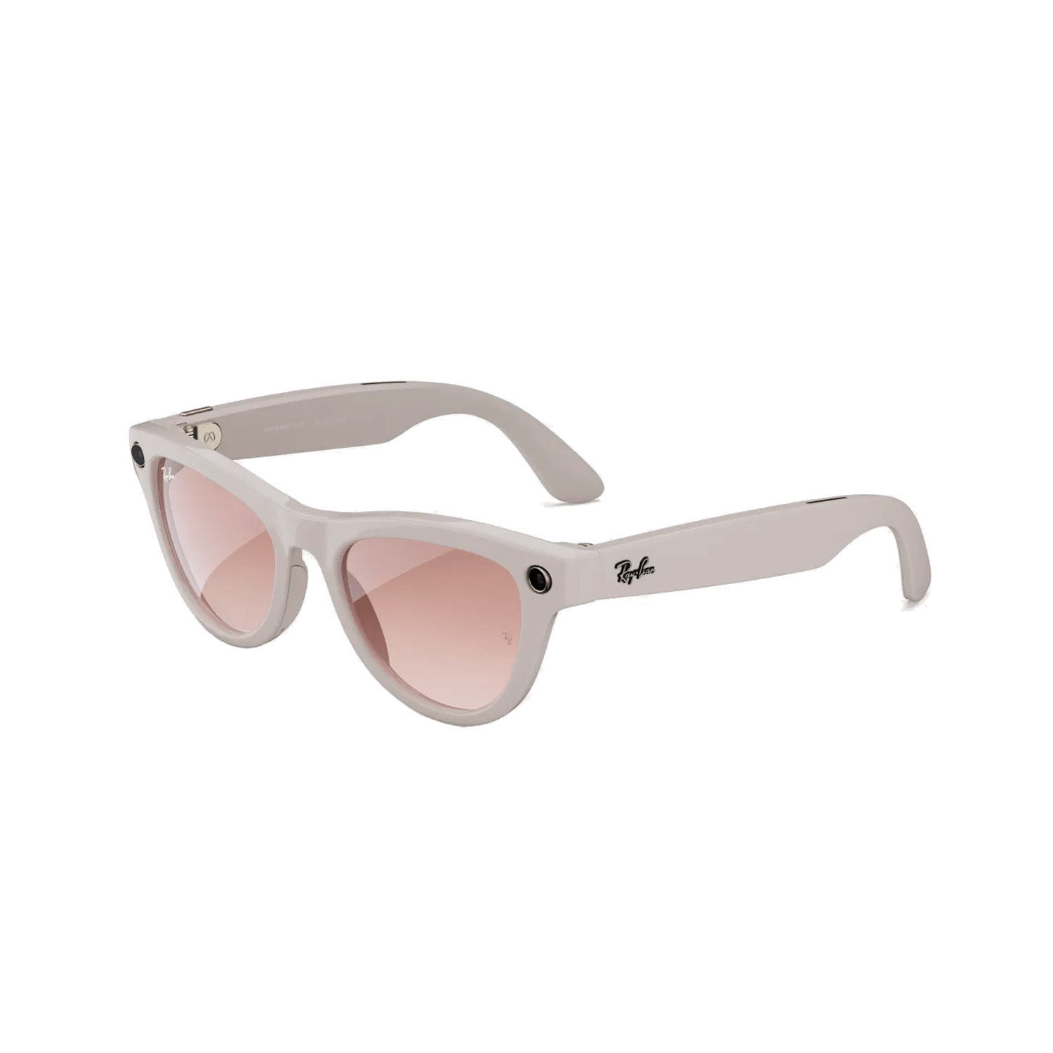 Ray-ban Meta Skyler Smart Glasses | Shiny Chalky Gray Frame with Gradient Cinnamon Pink Lens