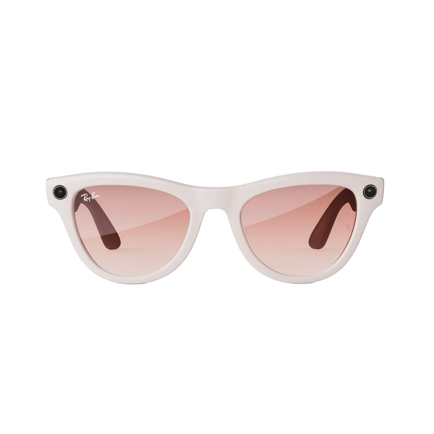 Ray-ban Meta Skyler Smart Glasses | Shiny Chalky Gray Frame with Gradient Cinnamon Pink Lens