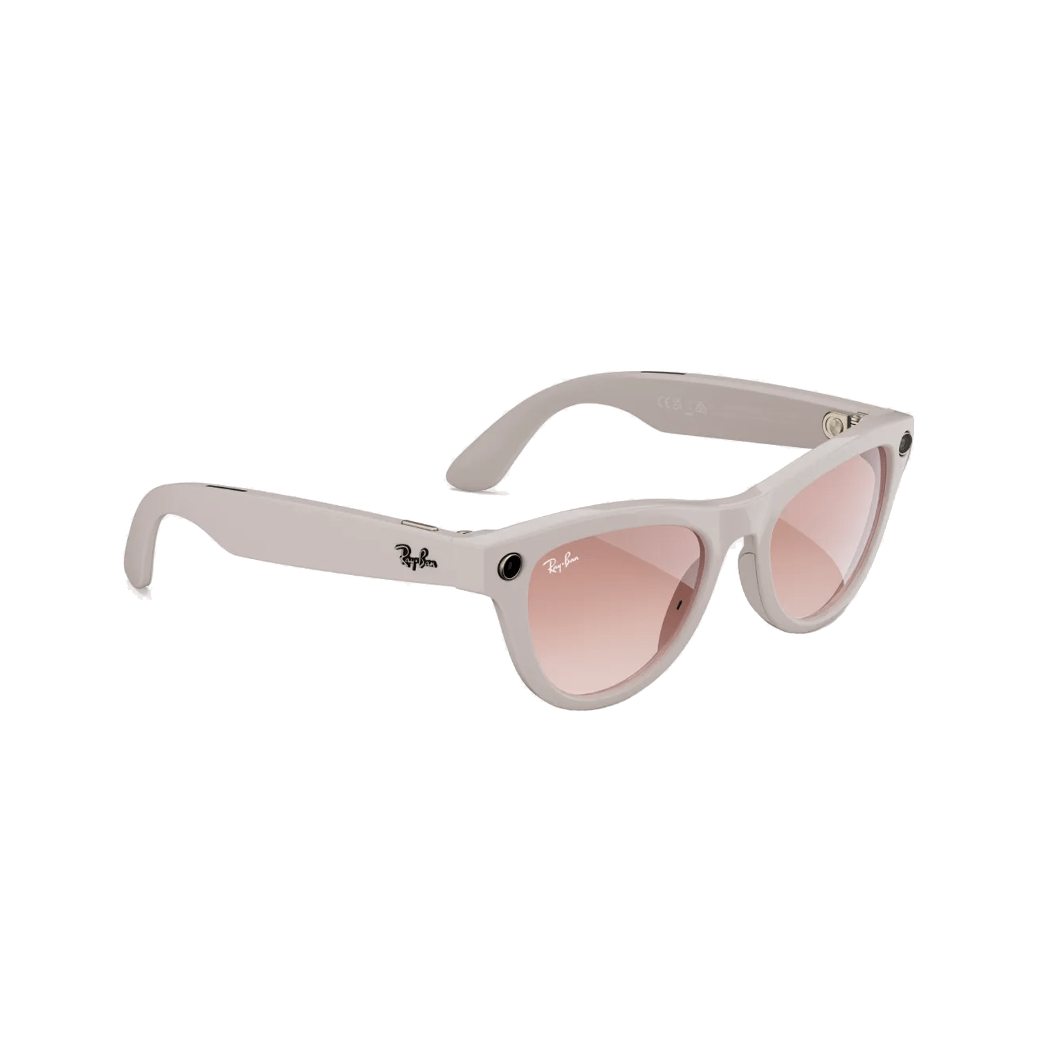 Ray-ban Meta Skyler Smart Glasses | Shiny Chalky Gray Frame with Gradient Cinnamon Pink Lens