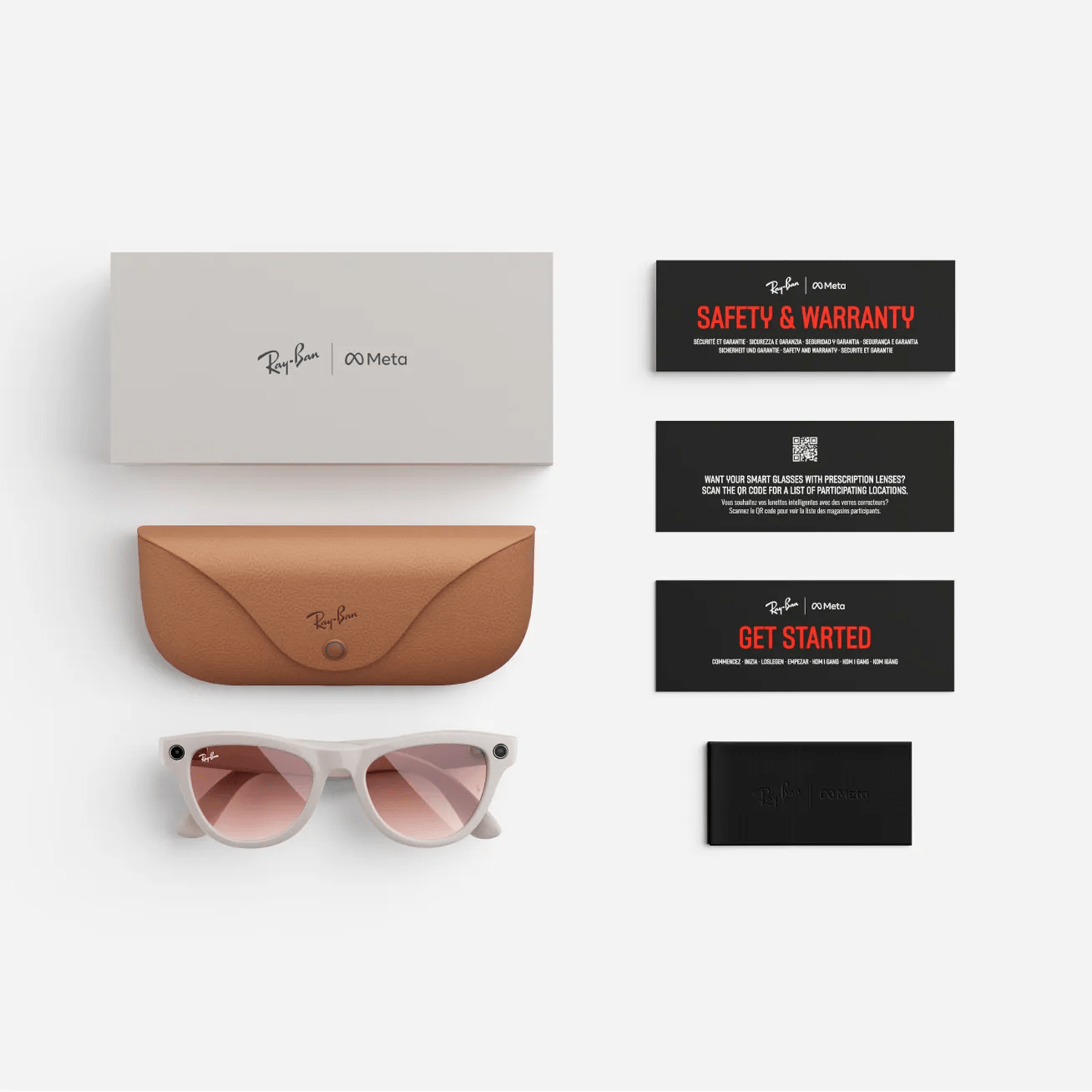 Ray-ban Meta Skyler Smart Glasses | Shiny Chalky Gray Frame with Gradient Cinnamon Pink Lens