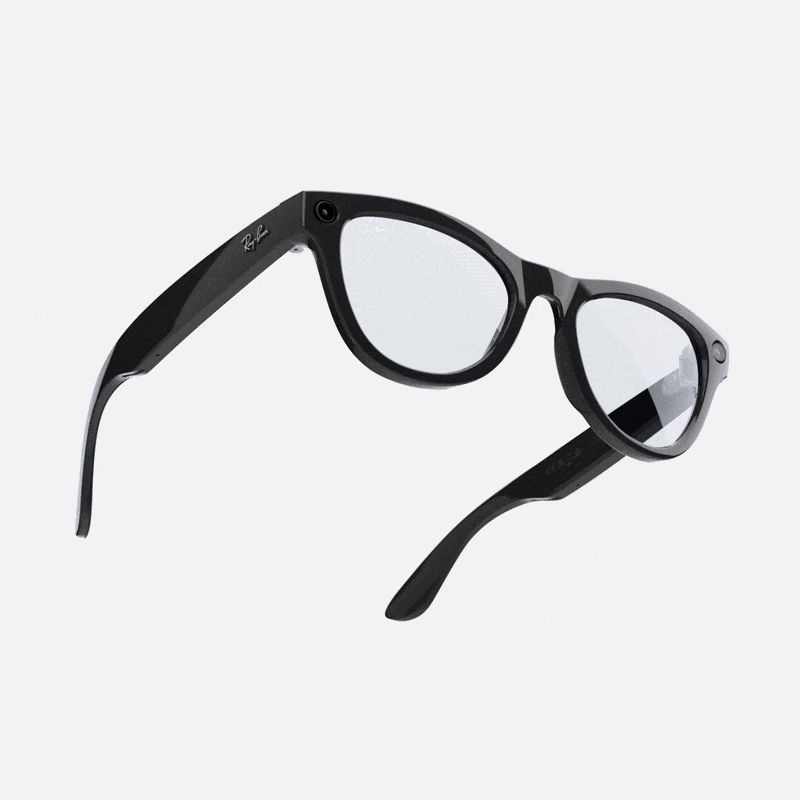 Ray-ban Meta Skyler Smart Glasses | Shiny Black Frame with Cerulean Blue Transitions Lens