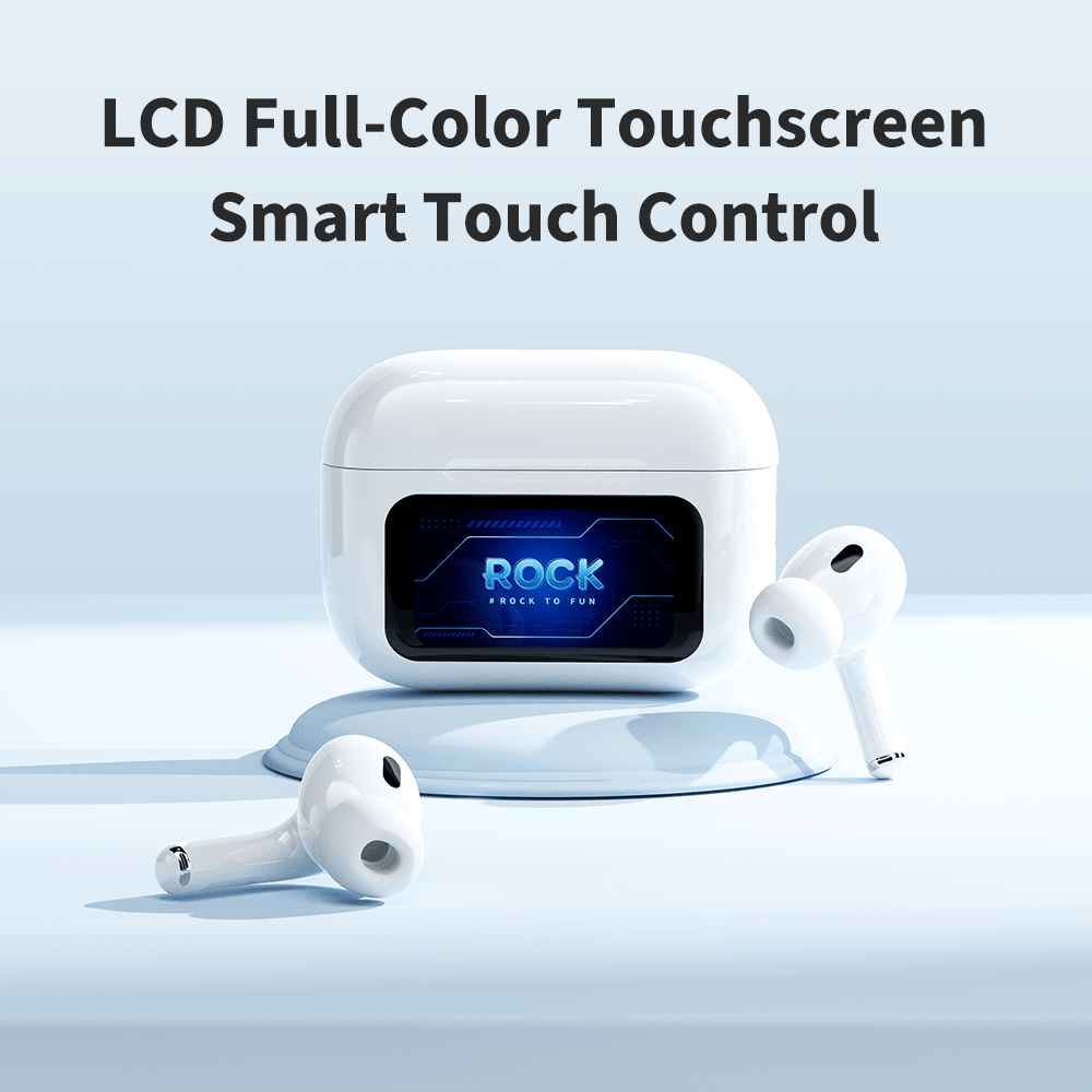 ROCK S1 Smart Touch Screen True Wireless Bluetooth Earphones