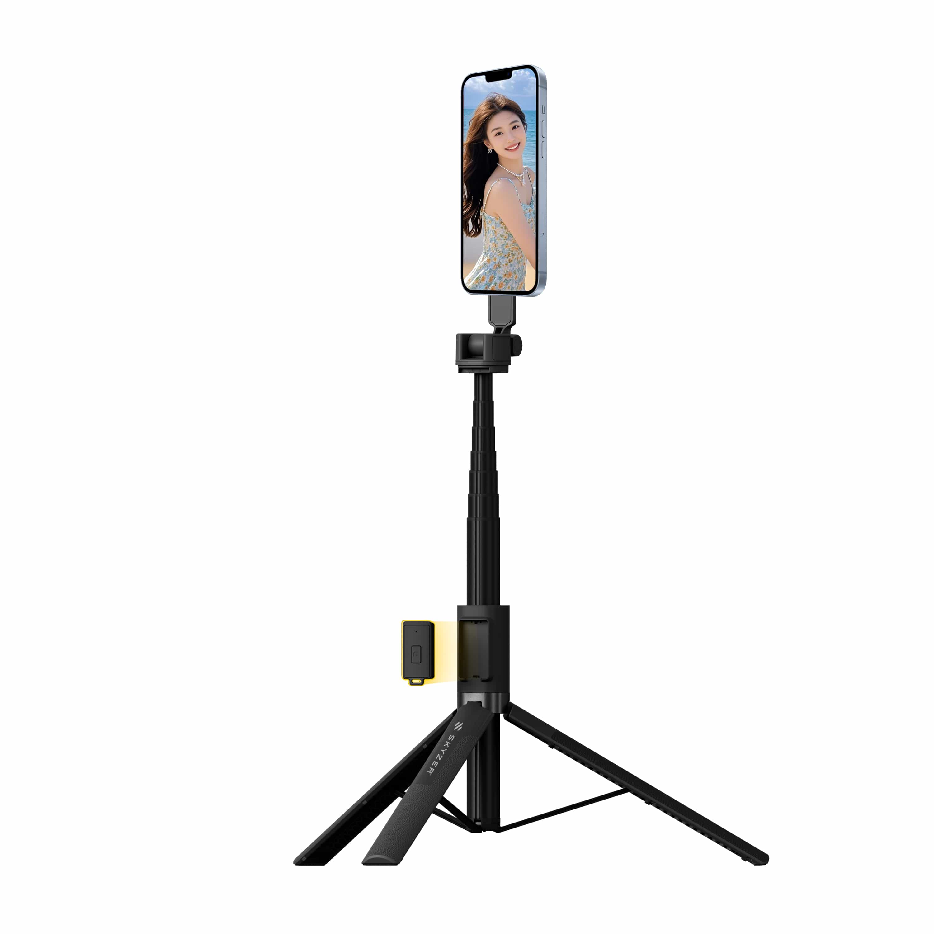 SKYZER MAC111 | Extra-Long Dual-Sided Magnetic Selfie Stick & Professional Tripod