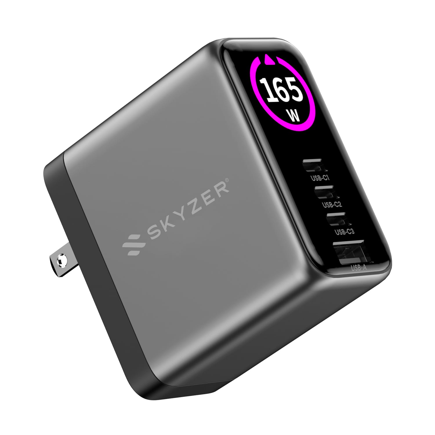 SKYZER PD173GY | 165W Display GaN Universal Travel Charger