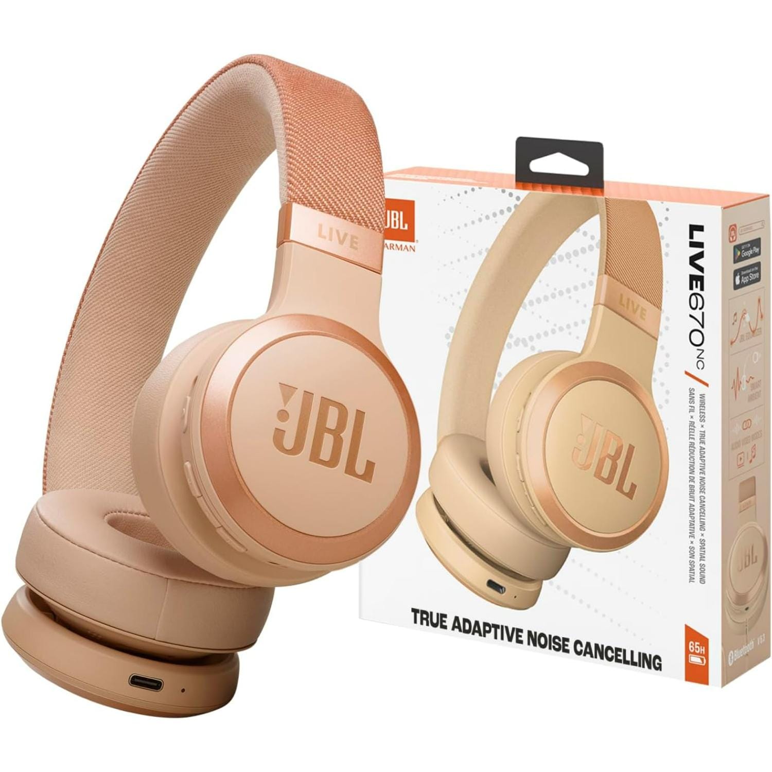 JBL Live 670NC - Wireless On-Ear Headphones with Adaptive Noise Cancelling