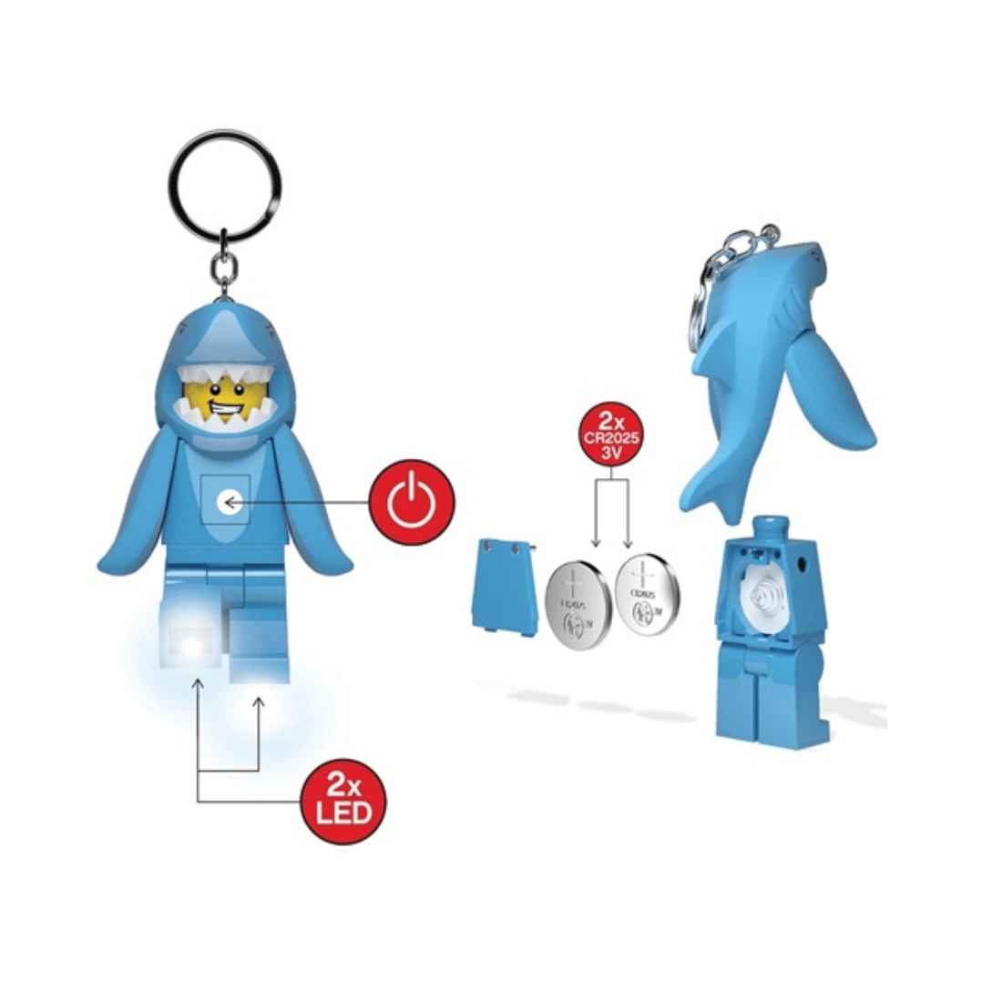 LEGO Iconic Shark Suit Guy Keychain Light
