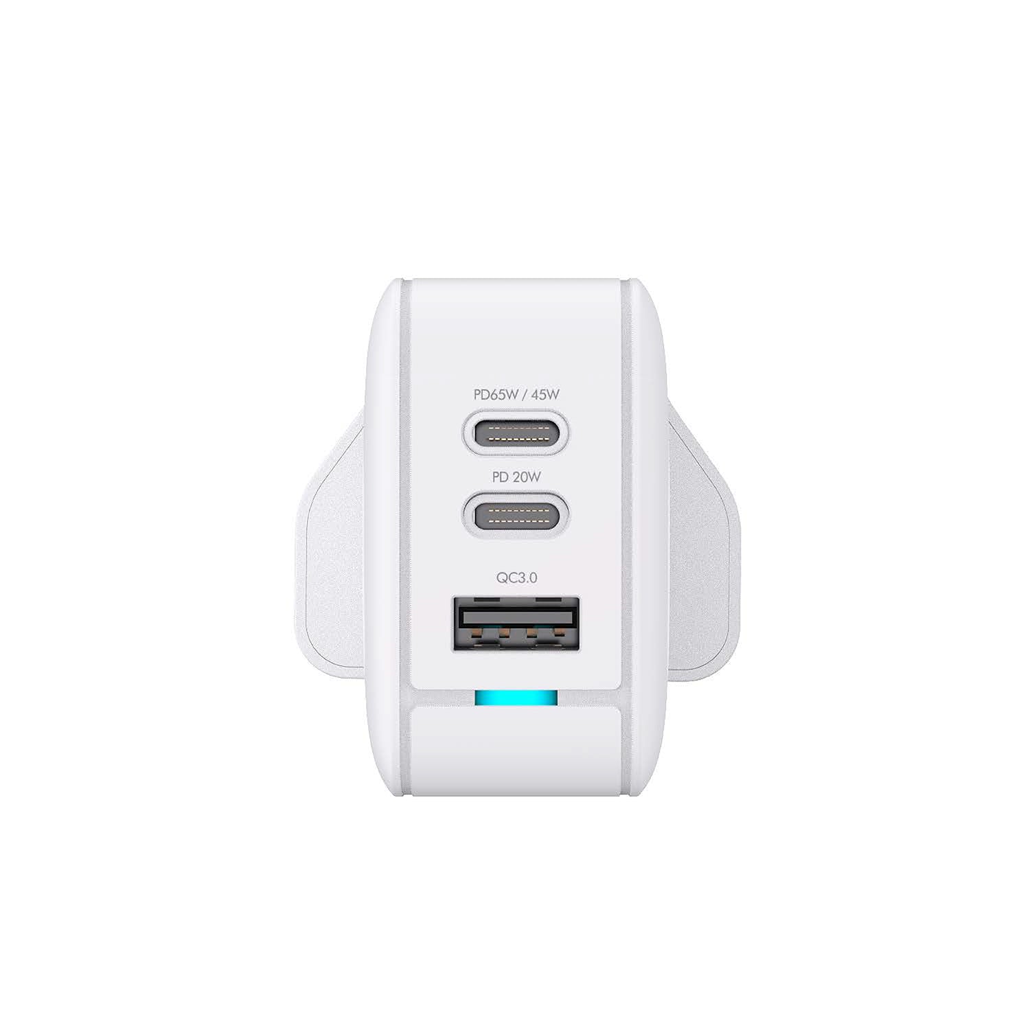 Skyzer PD158 Speed Pro PD/PPS 65W Max Fast Charging Wall Charger with 2 USB-C + 1 USB-A Port
