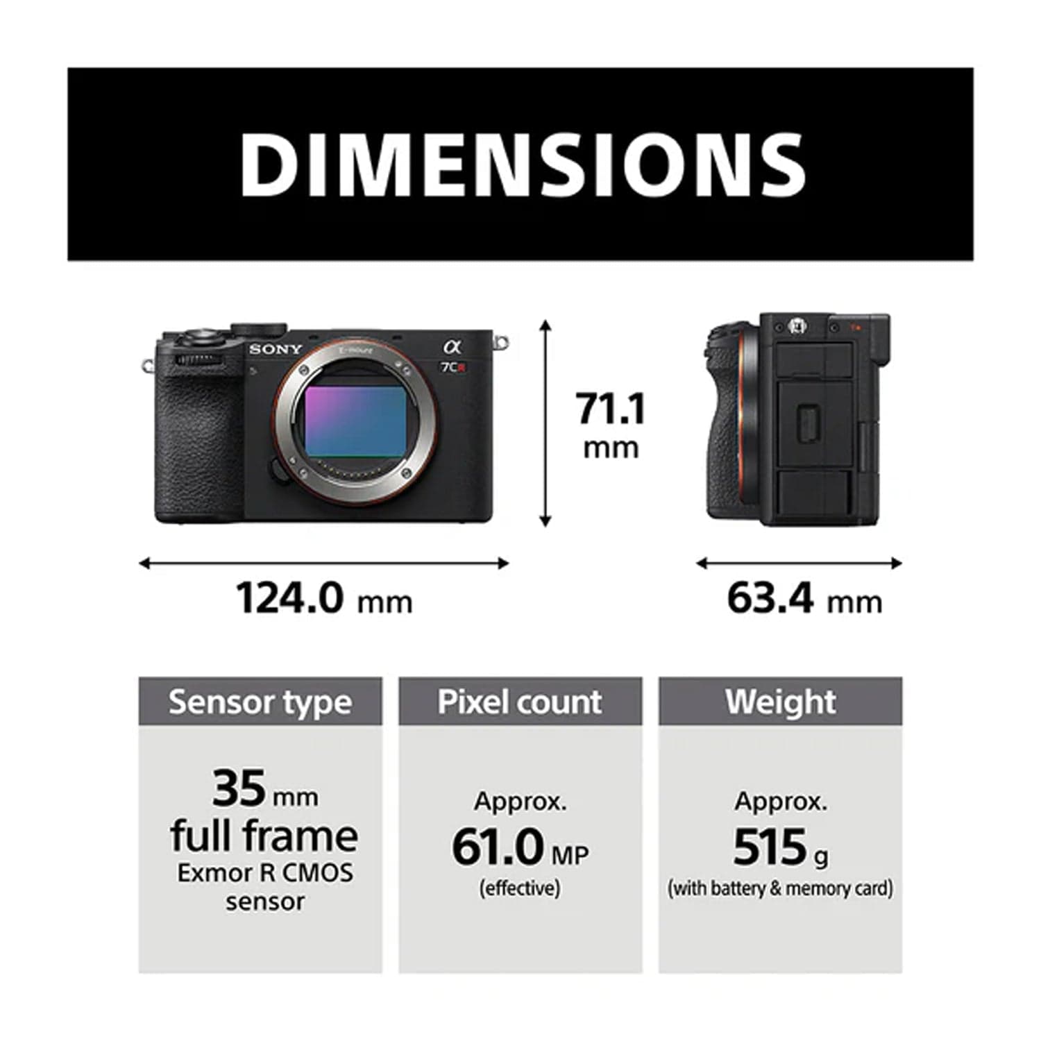 Sony ILCE-7CR Alpha α7CR 61.0 MP Compact Full-Frame Interchangeable Lens Camera