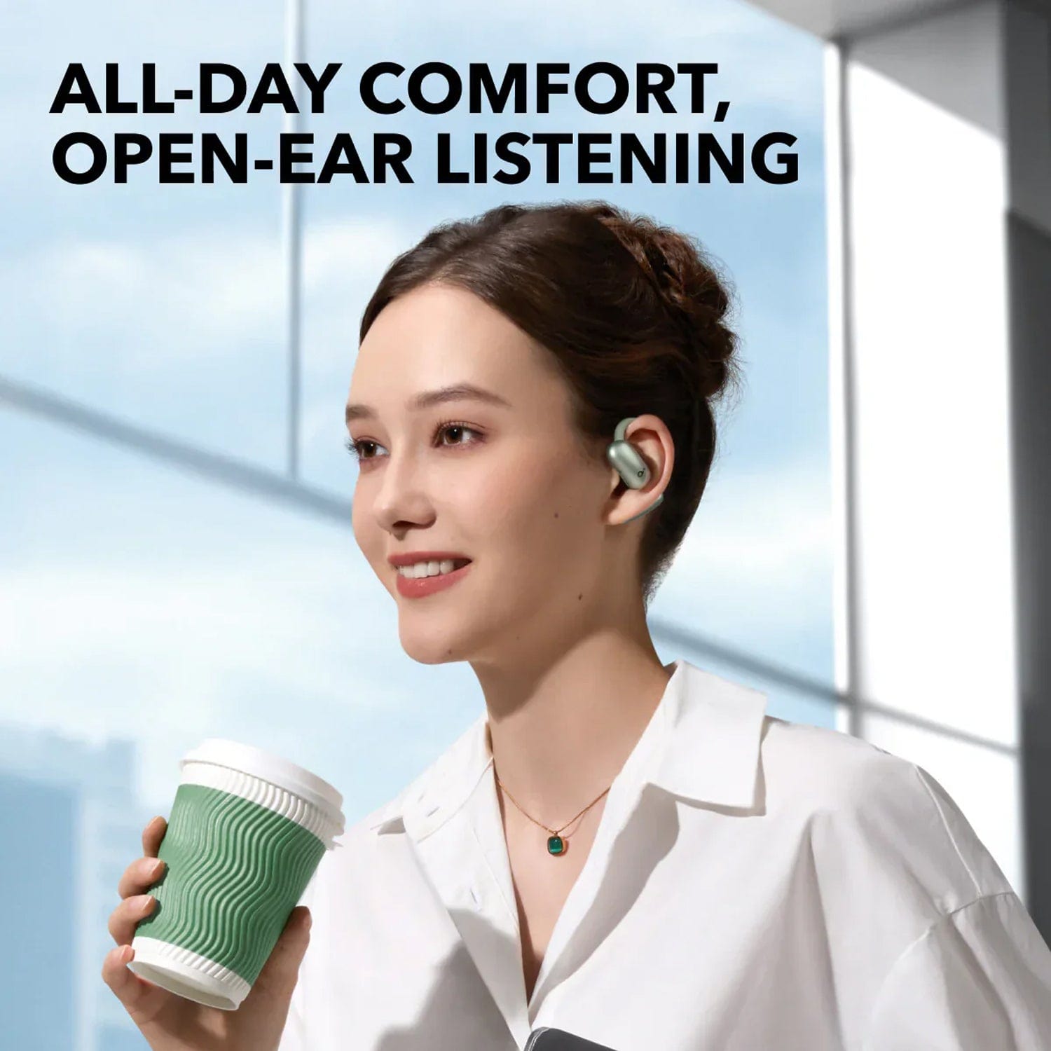 Soundcore AeroFit 2 | Adjustable Open-Ear Wireless Earbuds with AI Translation