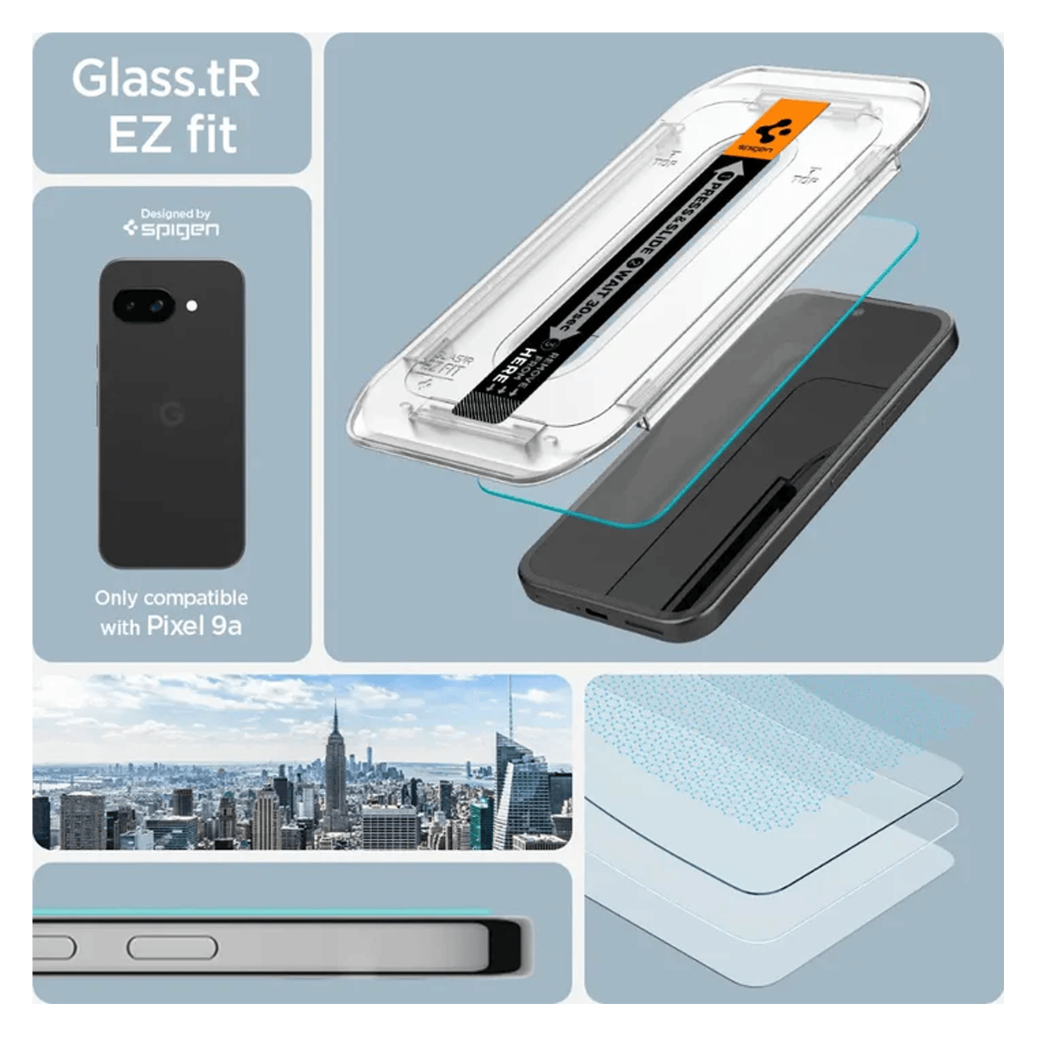 Spigen GLAS.tR EZ Fit Glass Screen Protector for Google Pixel 9a