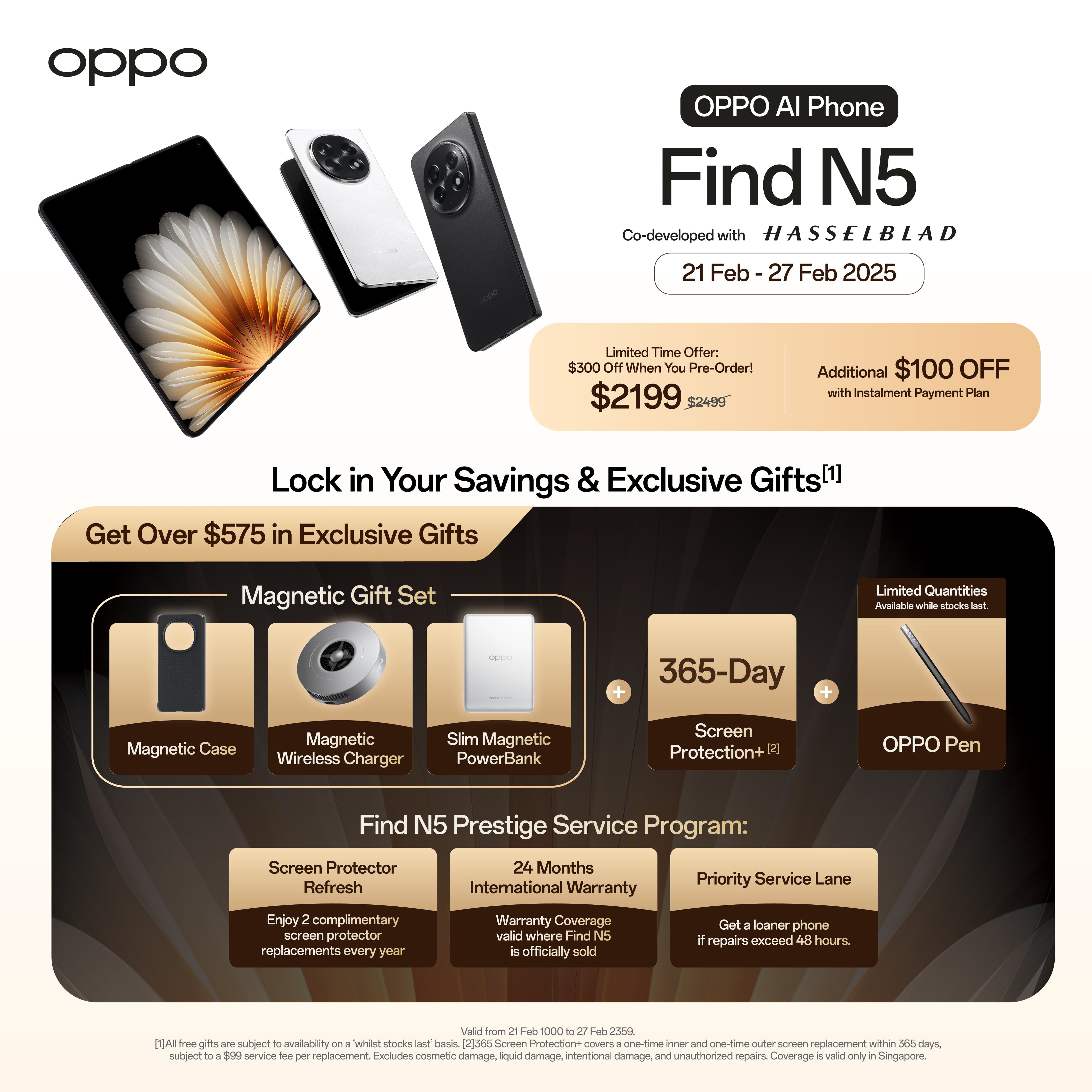 [PREORDER] OPPO Find N5 Foldable AI Smartphone (Ships From 3rd March)