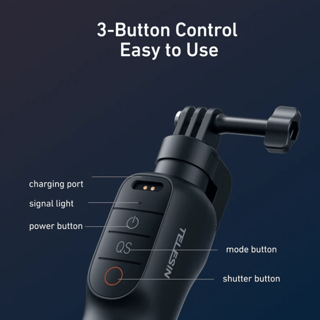 Telesin Floating Remote Selfie Stick For DJI Osmo Action 6/5 Pro/4