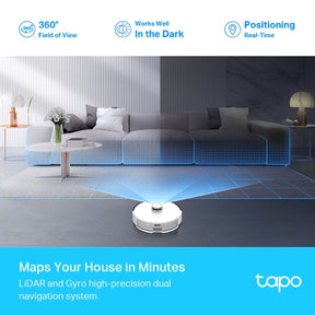 TP-Link Tapo RV30 Plus  LiDAR Navigation Robot Vacuum & Mop + Smart Auto-Empty Dock