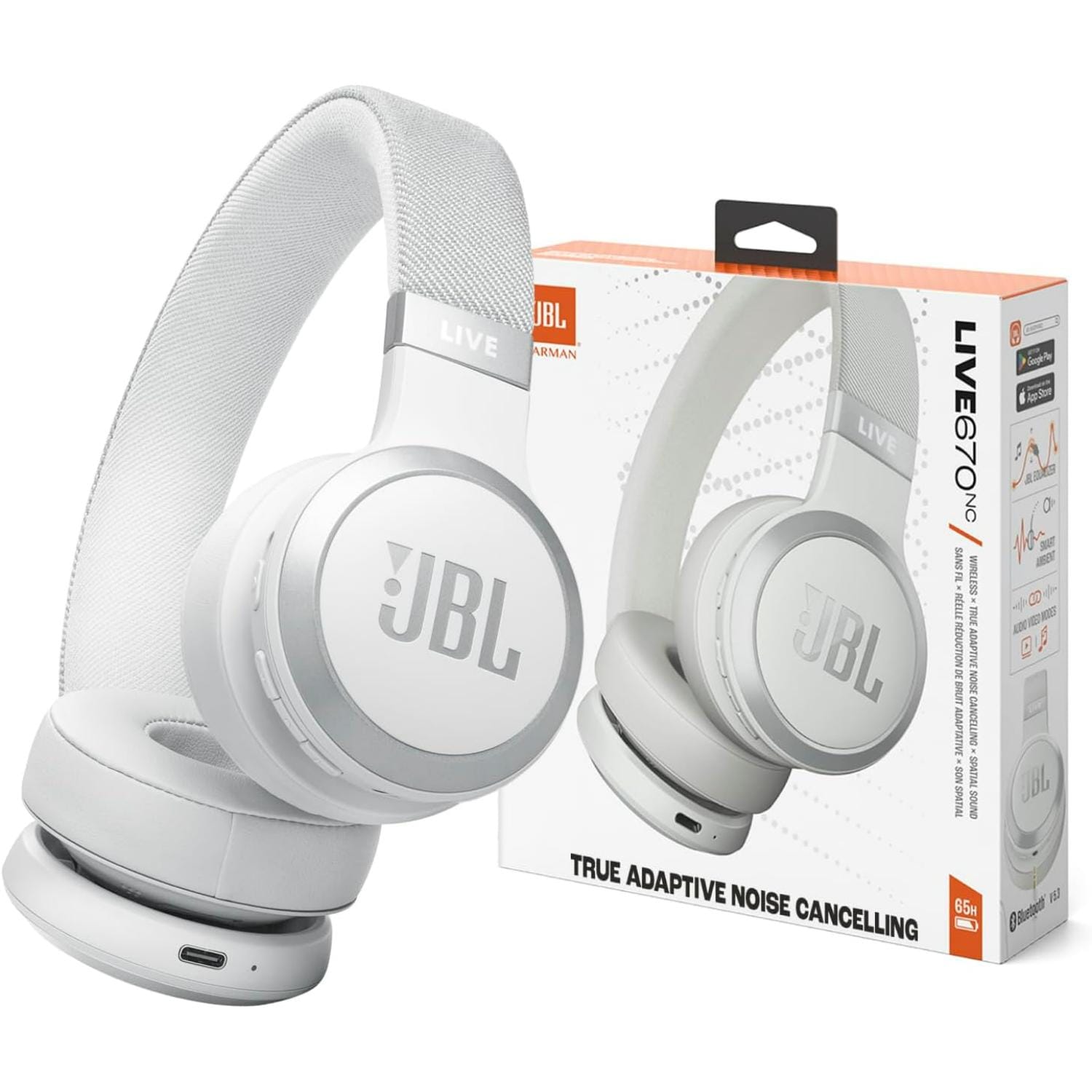 JBL Live 670NC - Wireless On-Ear Headphones with Adaptive Noise Cancelling